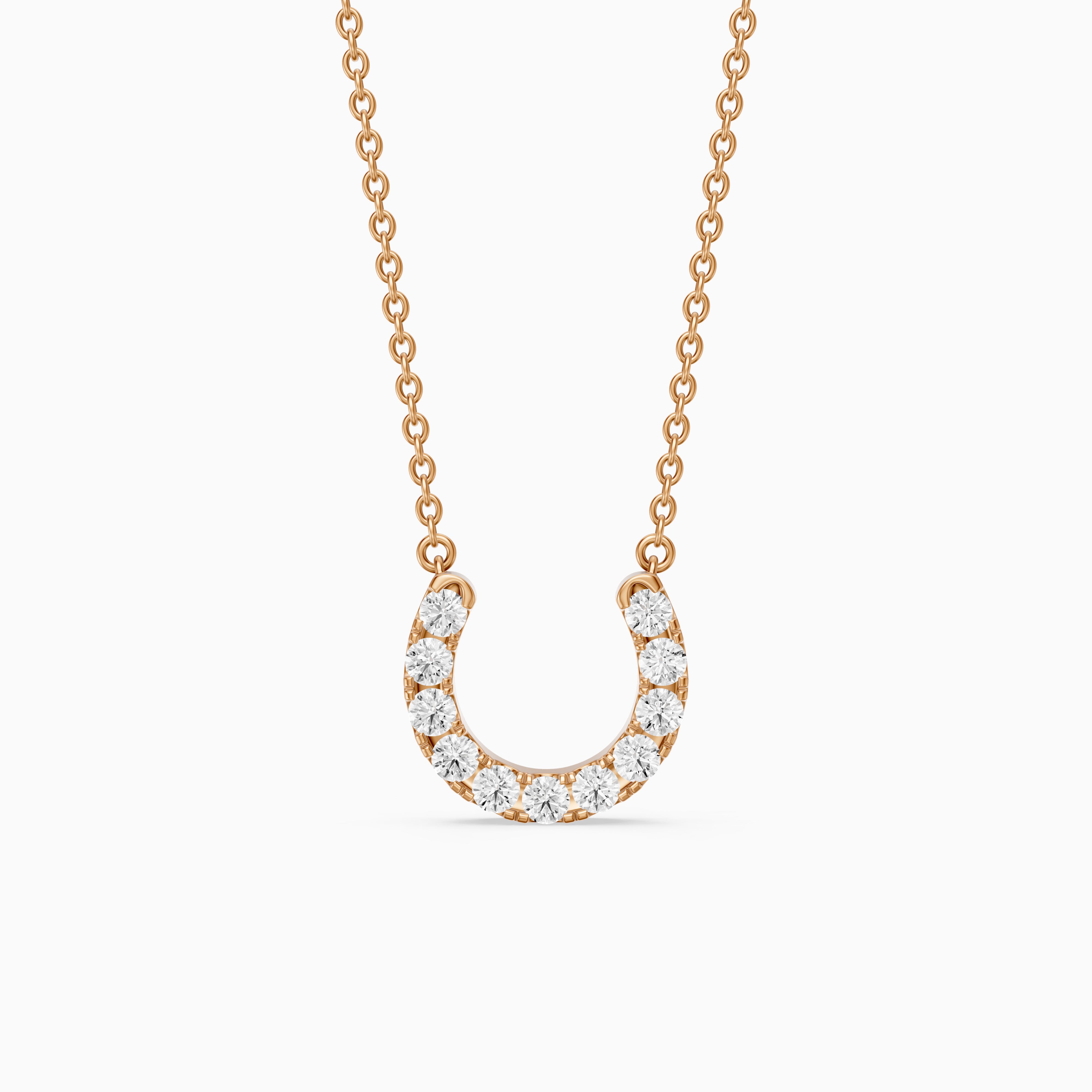 Amina Round Cut Lab Grown Diamond Horseshoe Pendant