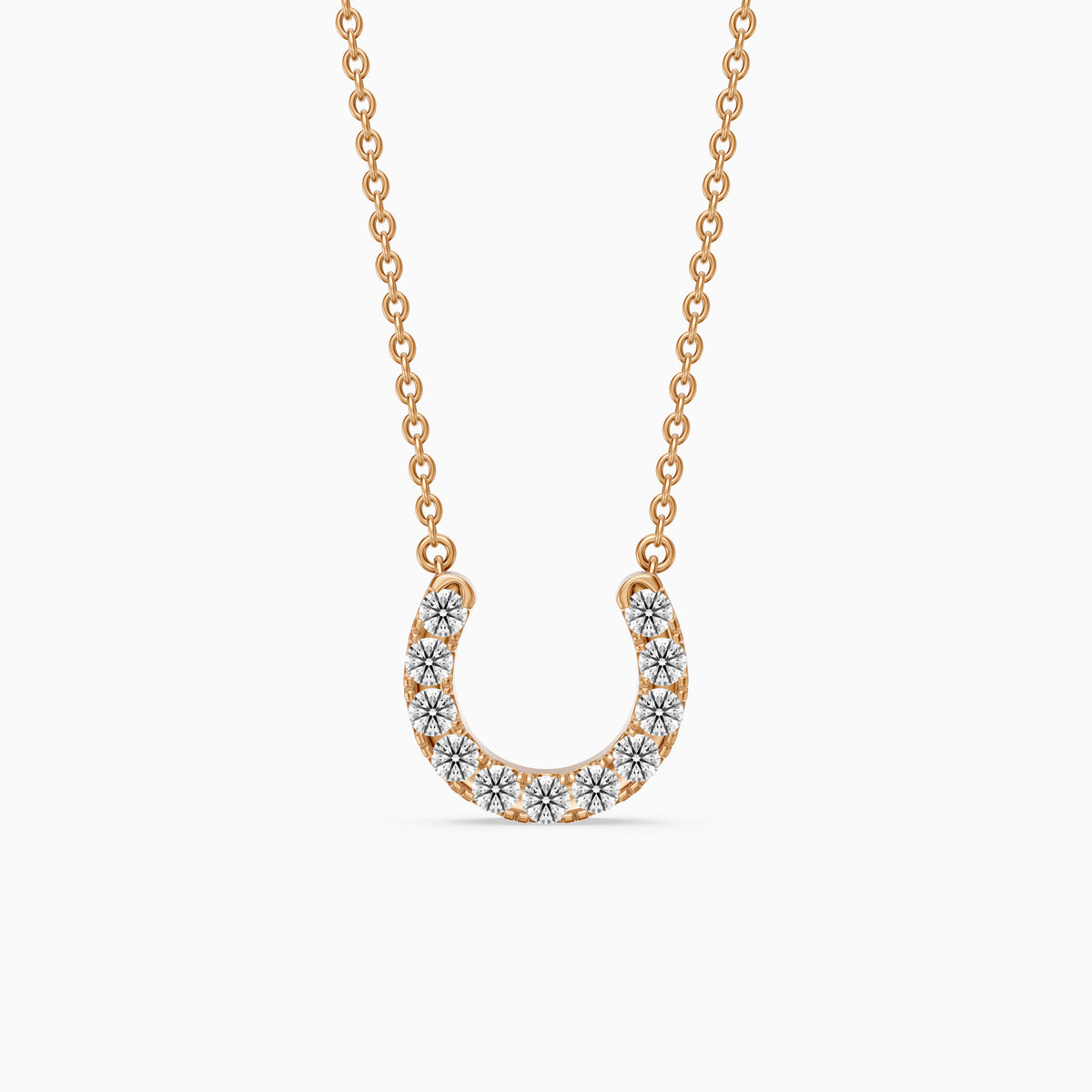 Amina Round Cut Lab Grown Diamond Horseshoe Pendant