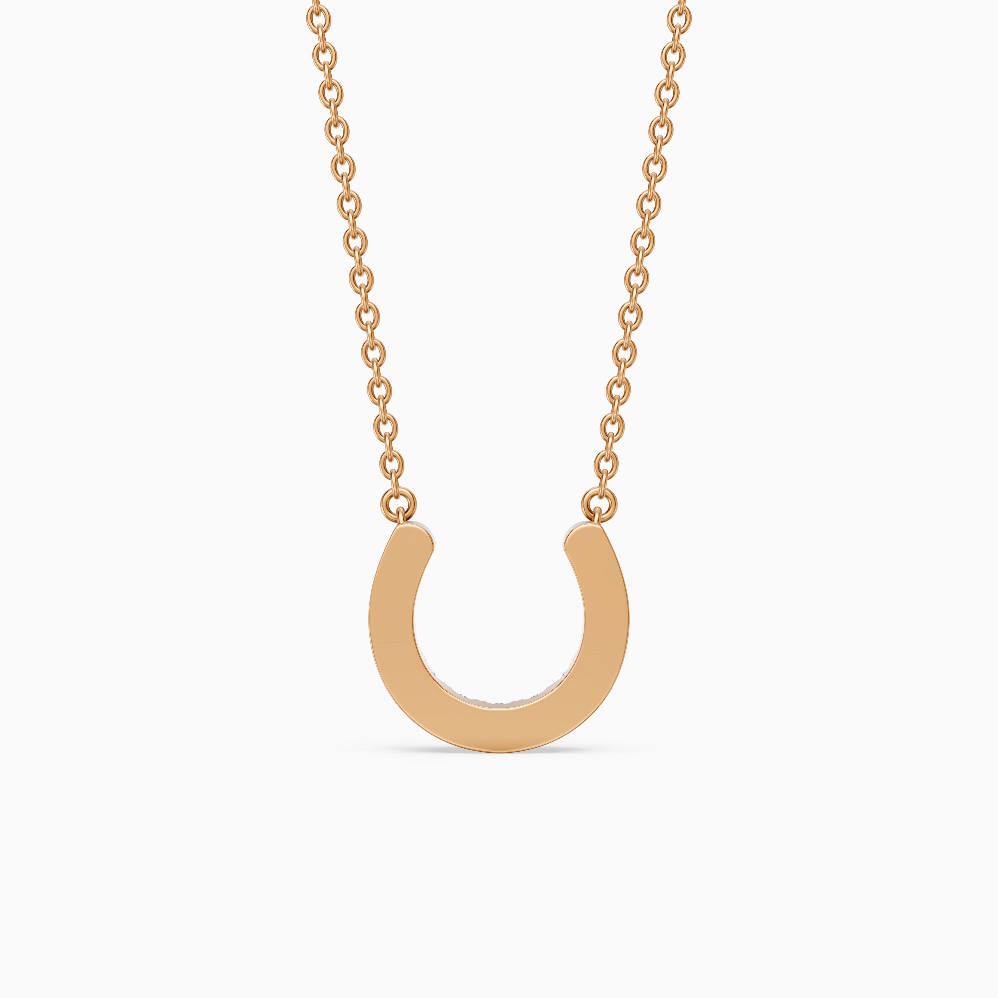 Amina Round Cut Lab Grown Diamond Horseshoe Pendant
