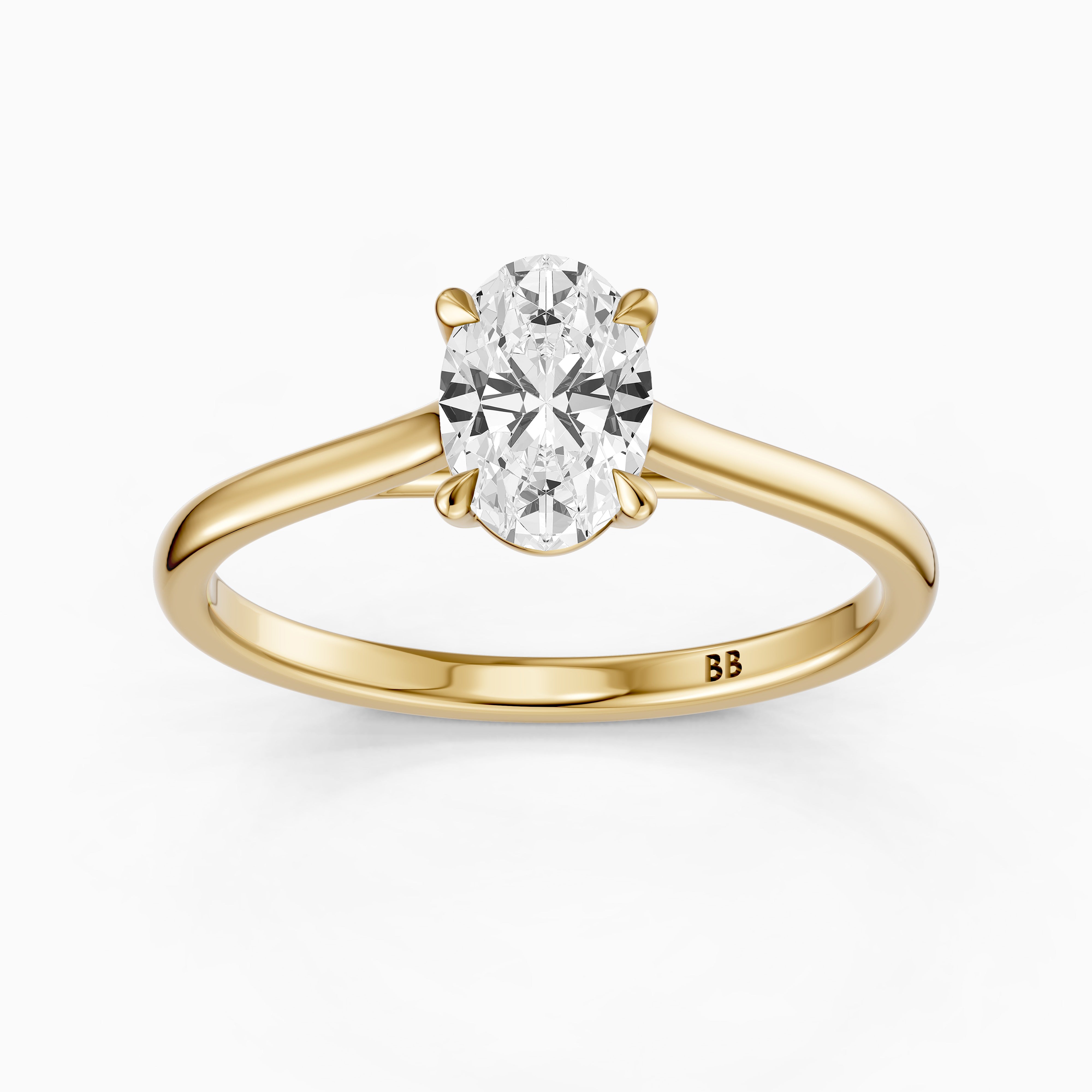 Gaga Oval Cut Solitaire Moissanite Diamond Engagement Ring