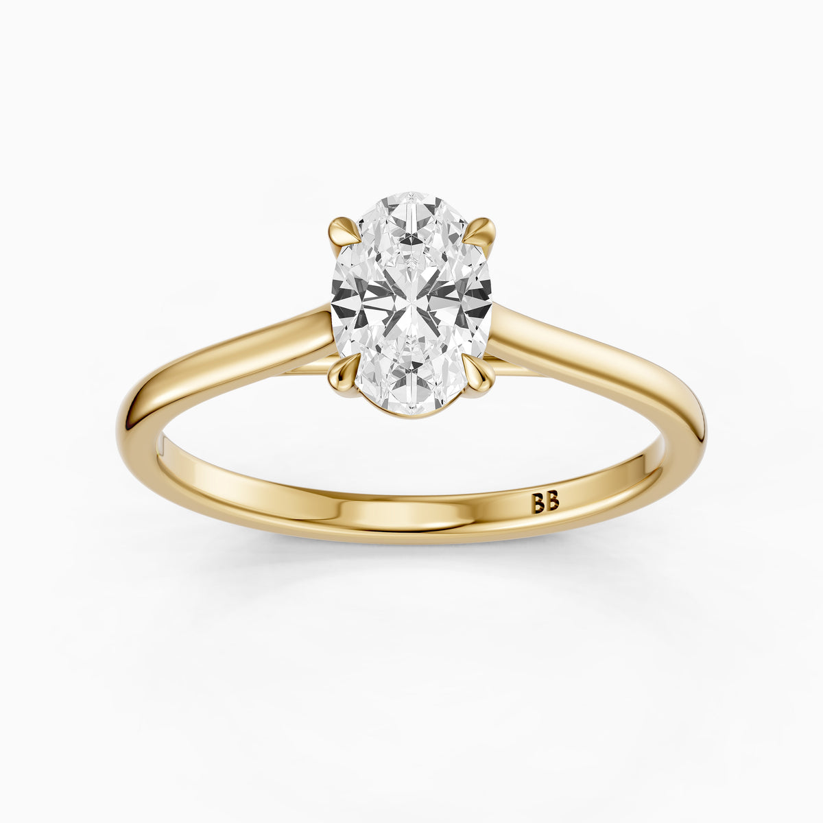 Gaga Oval Cut Solitaire Lab Grown Diamond Engagement Ring