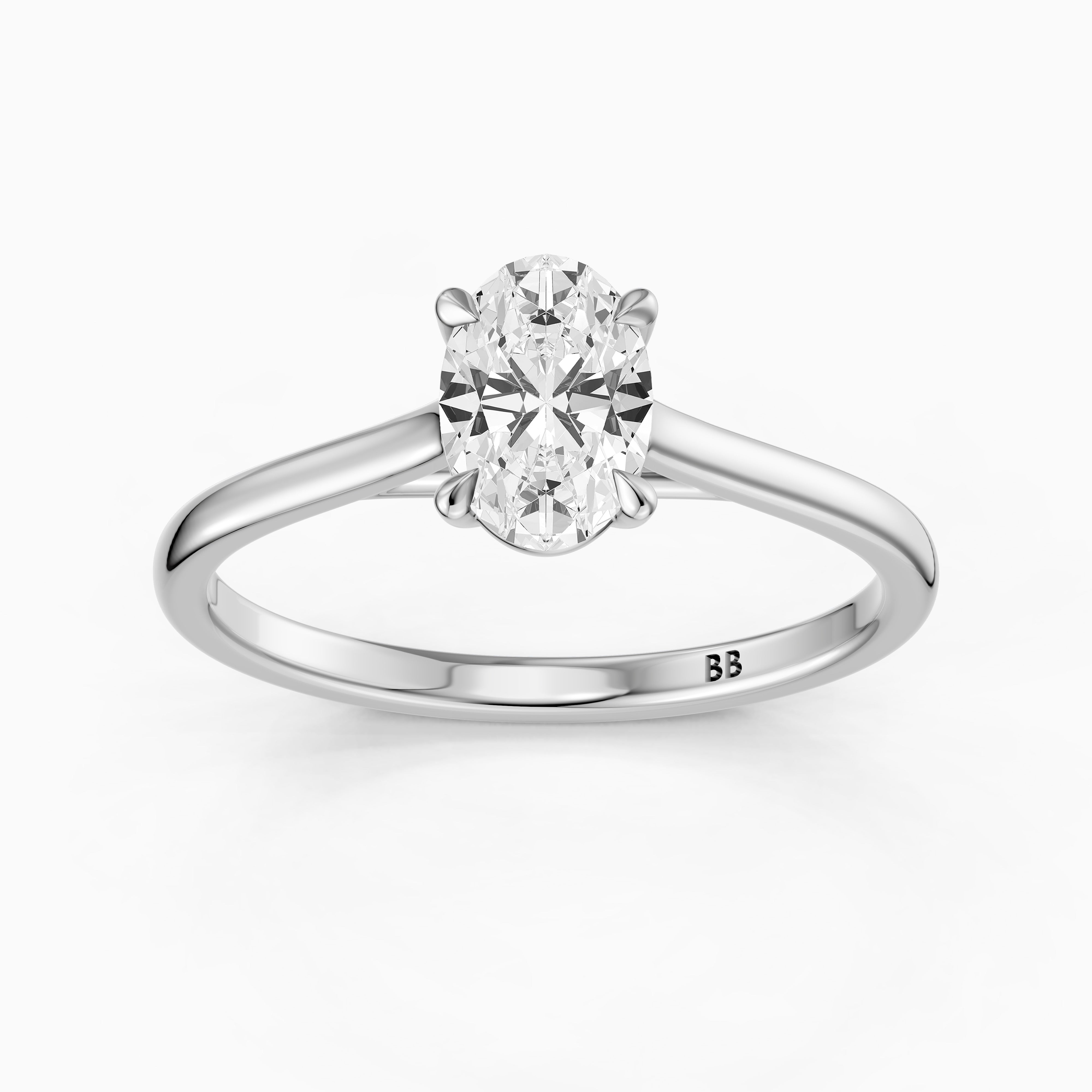 Gaga Oval Cut Solitaire Moissanite Diamond Engagement Ring