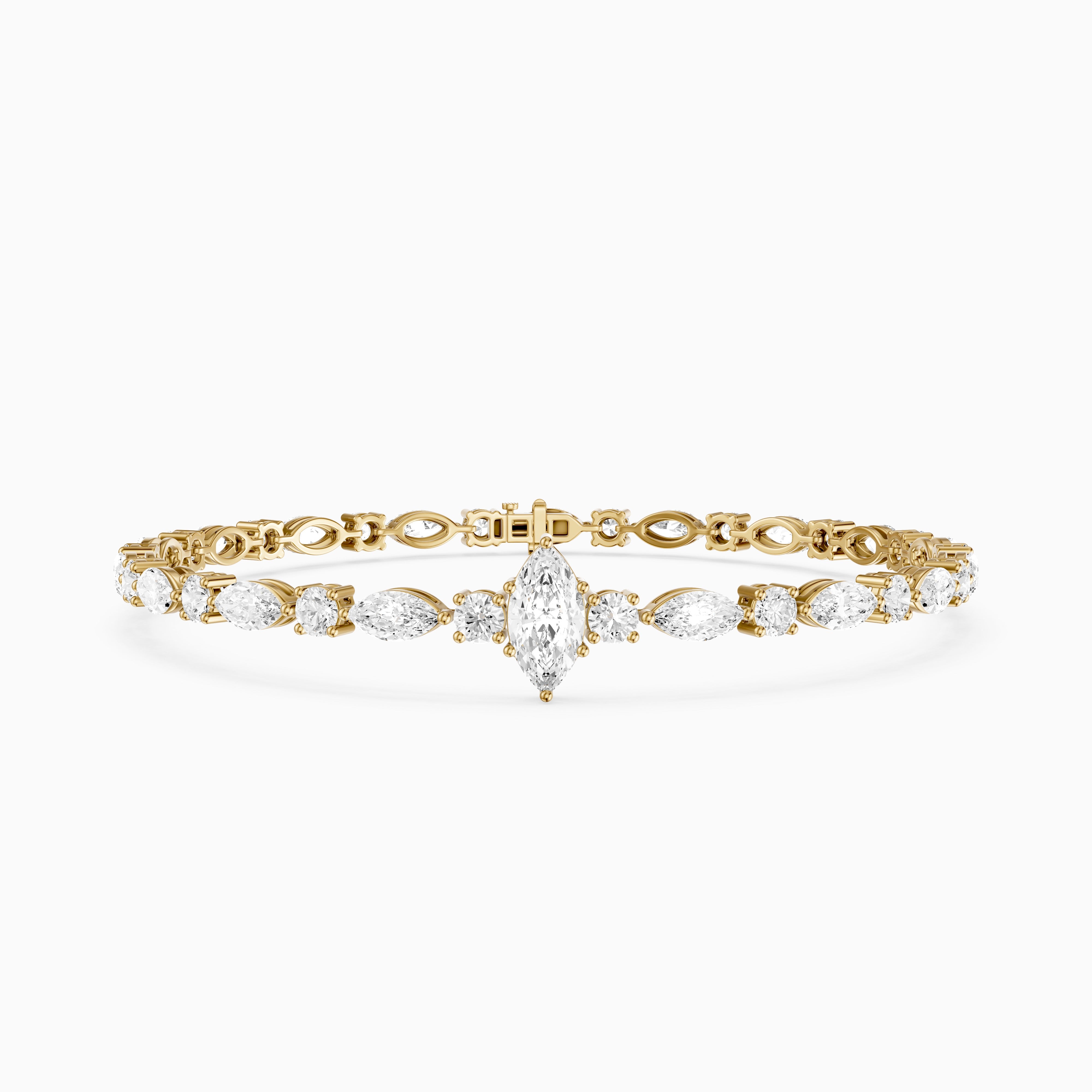 Angie Round and Marquise Lab Grown Diamond Tennis Bracelet