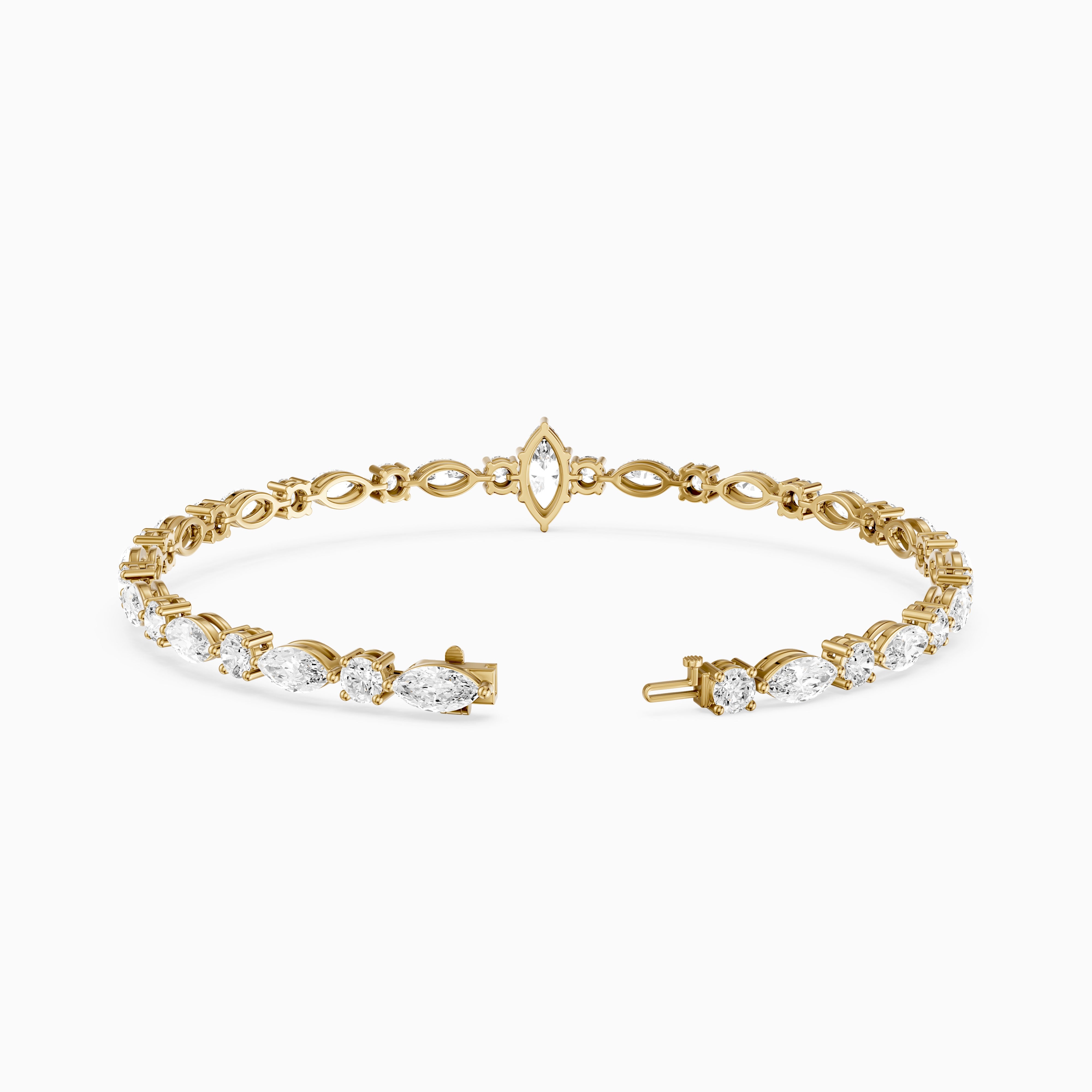 Angie Round and Marquise Lab Grown Diamond Tennis Bracelet