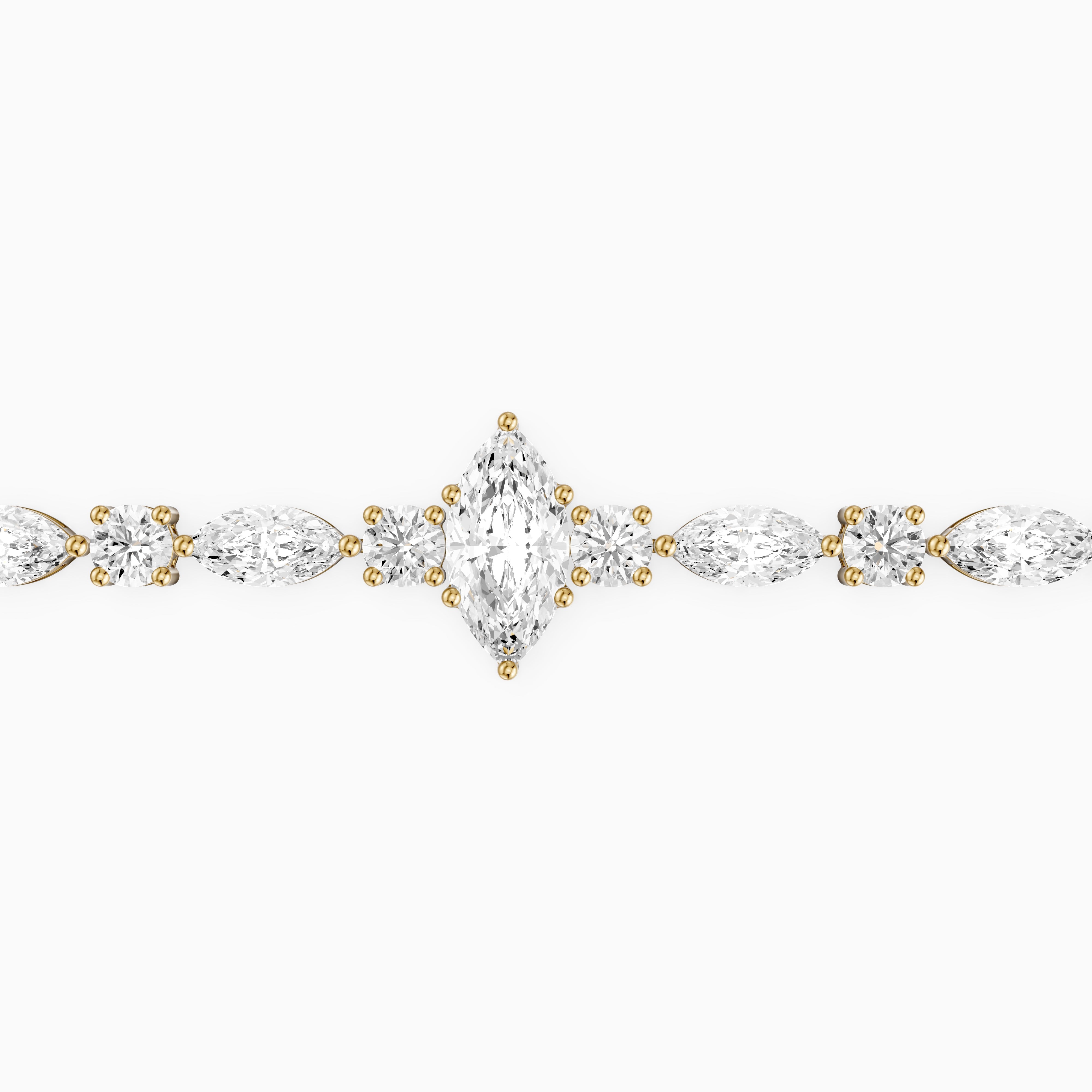Angie Round and Marquise Lab Grown Diamond Tennis Bracelet