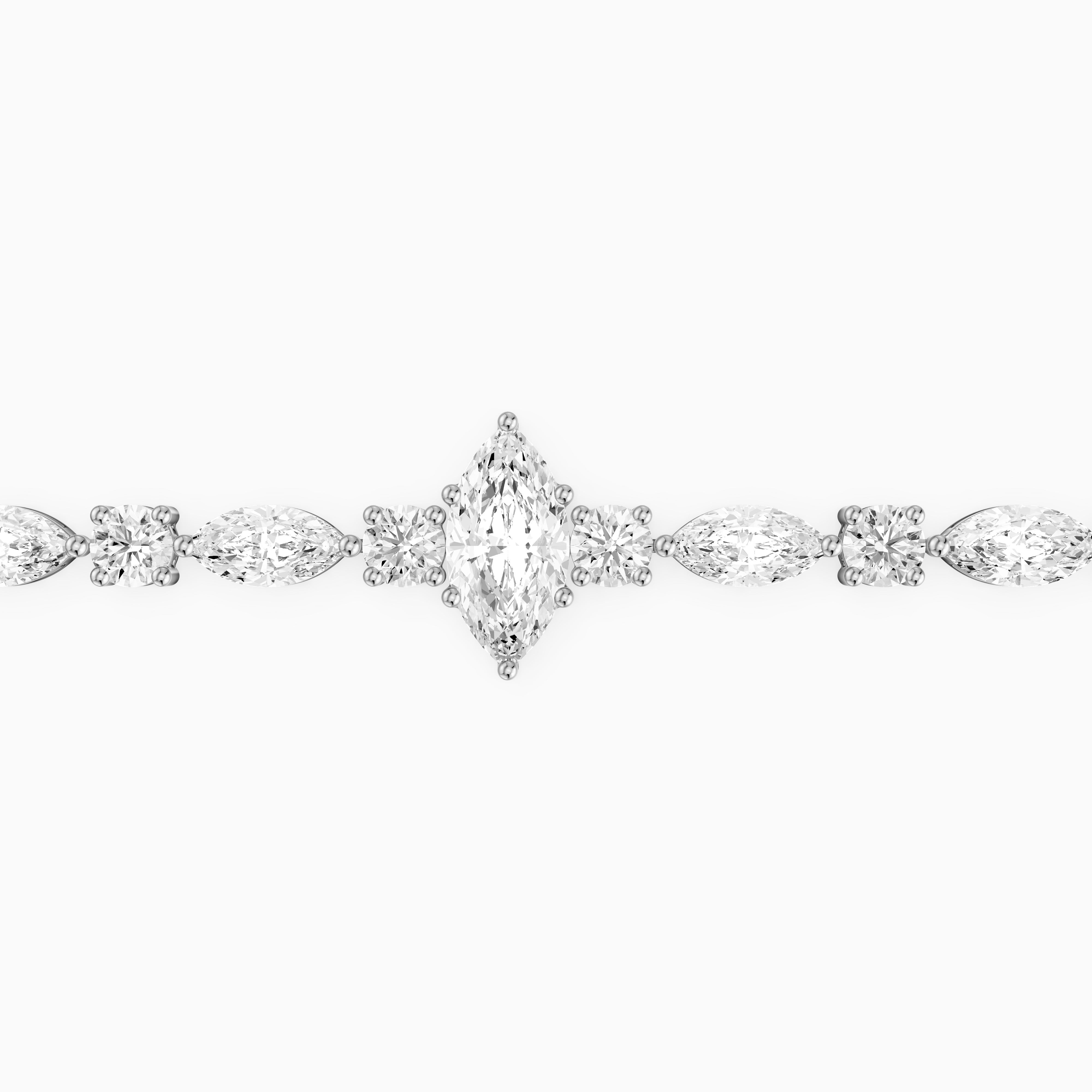 Angie Round and Marquise Lab Grown Diamond Tennis Bracelet