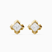 Yrina Princess Cut Lab Grown Diamond X-Prong Stud Earrings