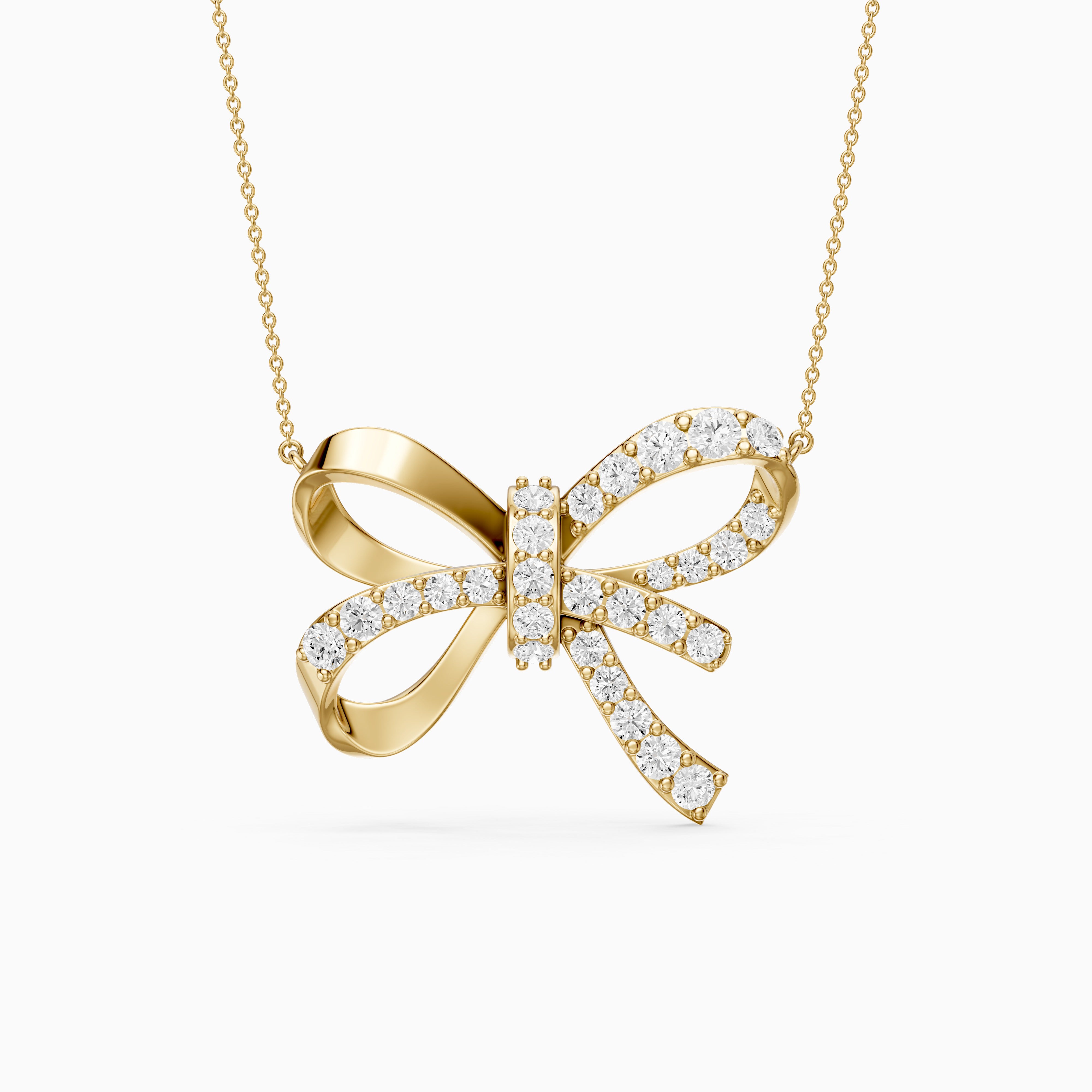 Colette Round Lab Grown Diamond Bow Pendant