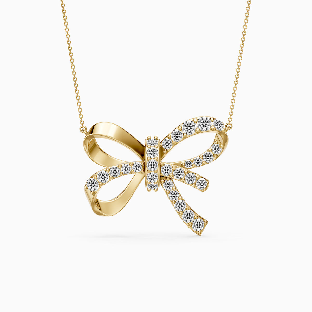 Colette Round Lab Grown Diamond Bow Pendant