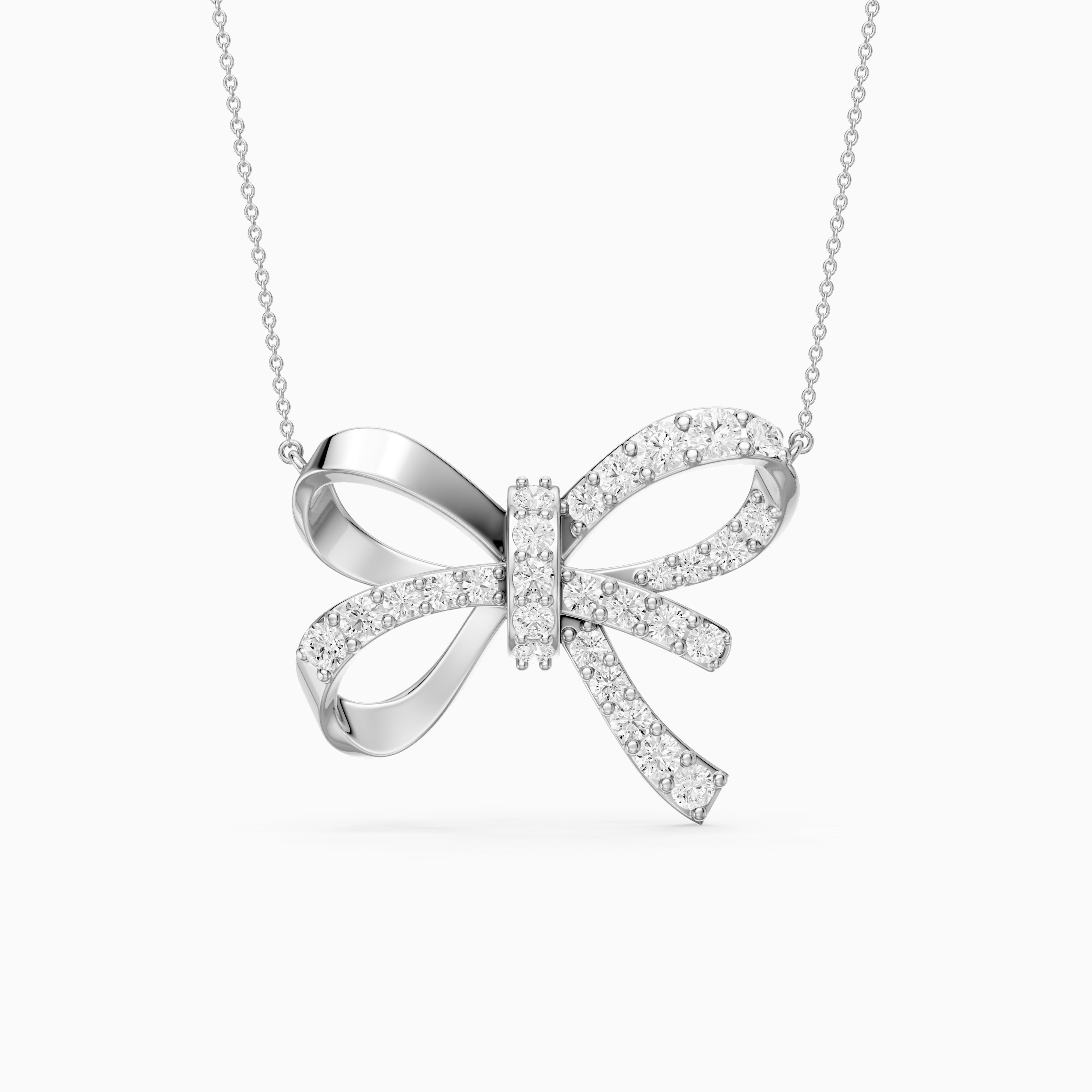 Colette Round Lab Grown Diamond Bow Pendant