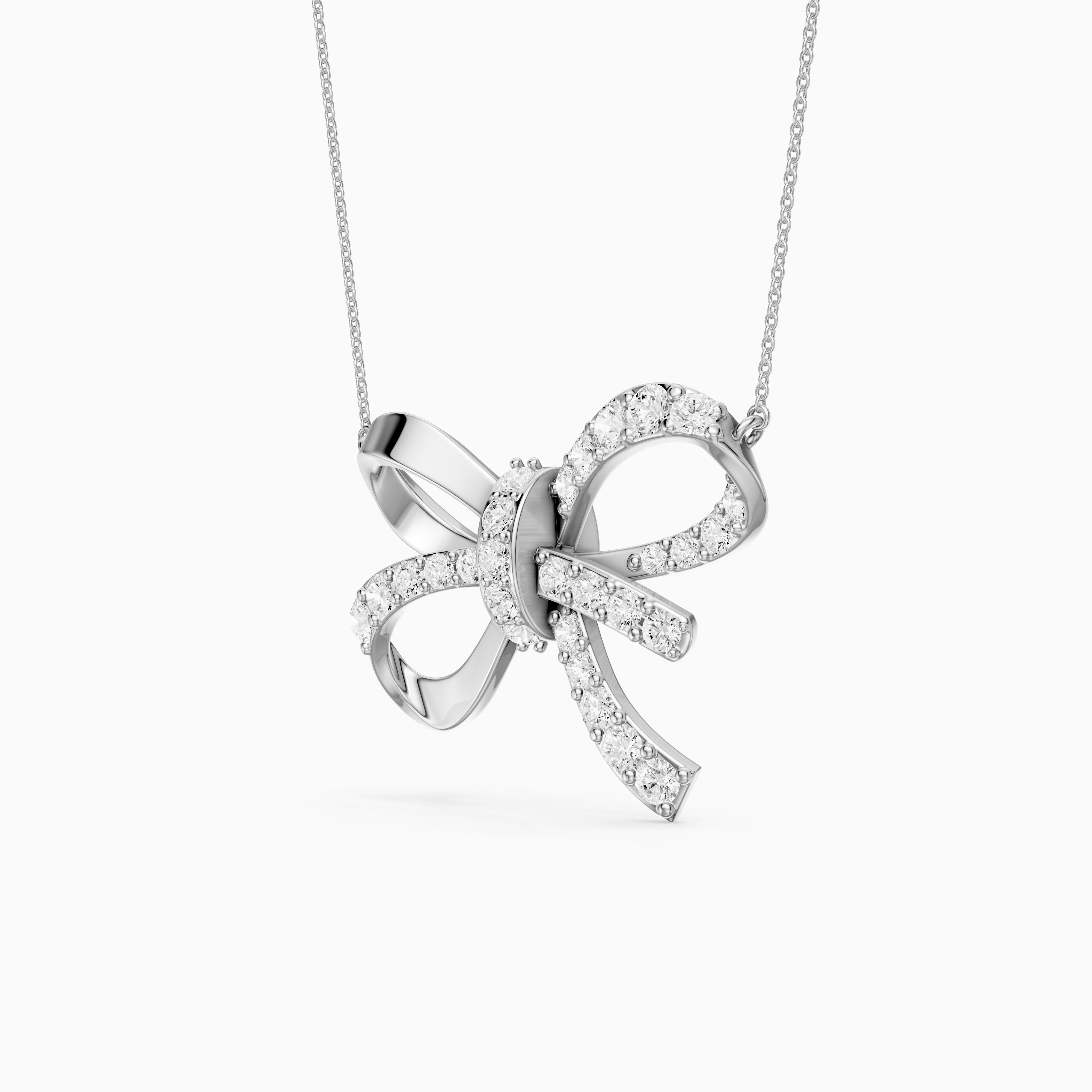 Colette Round Lab Grown Diamond Bow Pendant