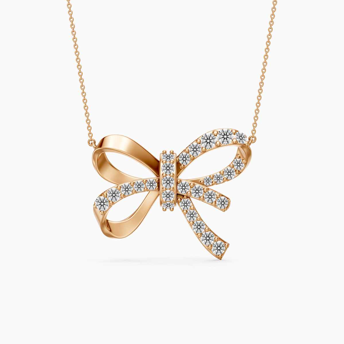 Colette Round Lab Grown Diamond Bow Pendant