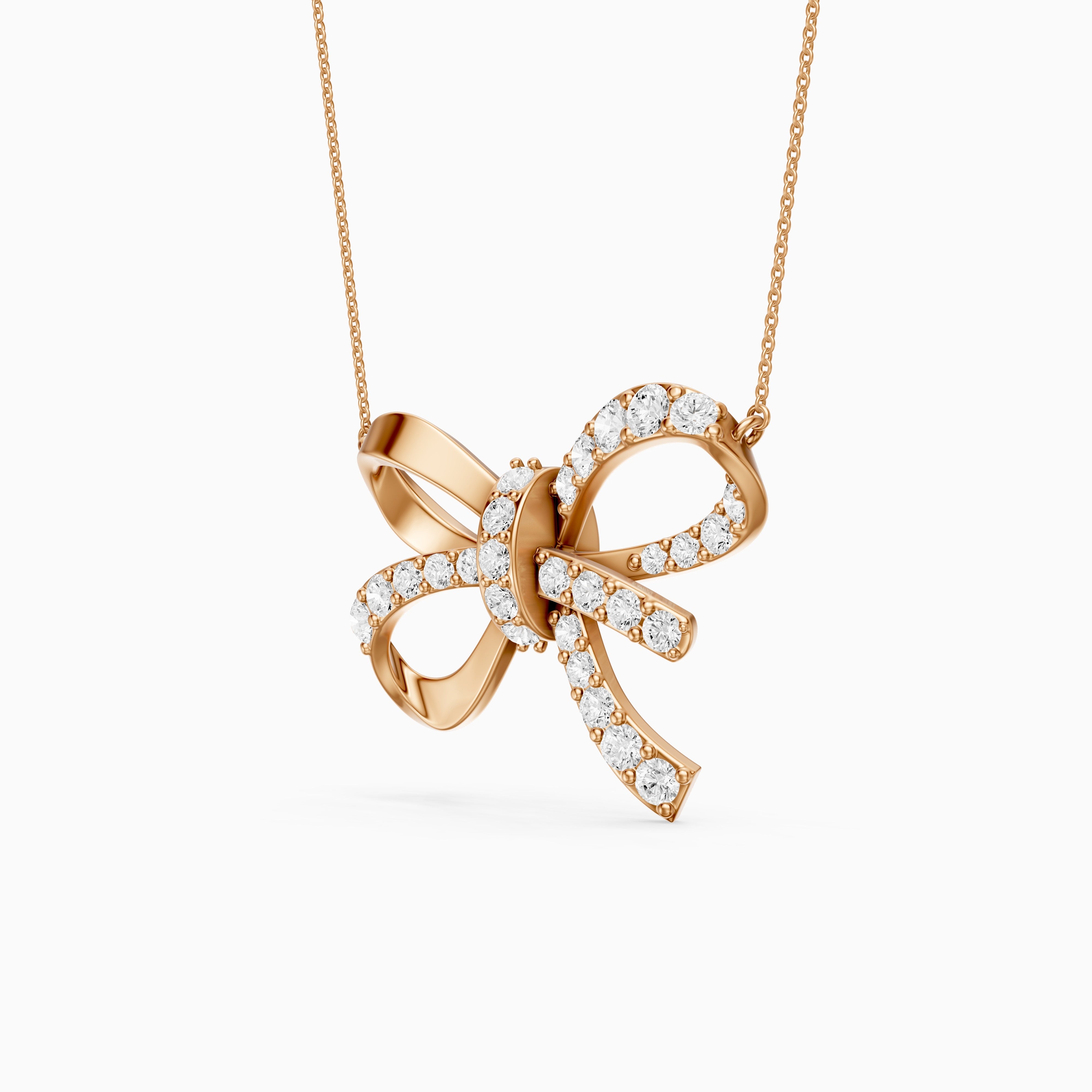 Colette Round Lab Grown Diamond Bow Pendant