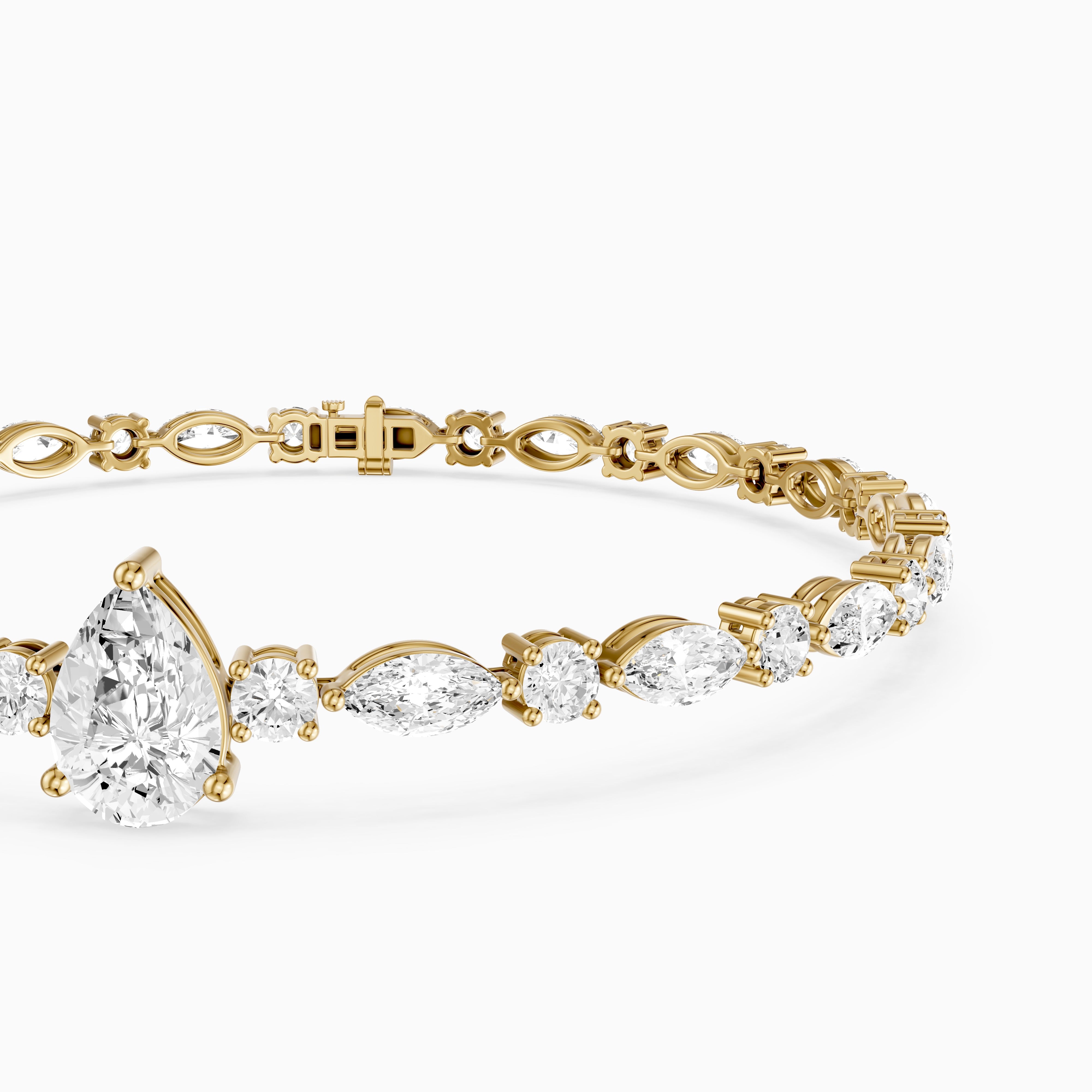 Keira Pear, Marquise and Round Lab Grown Diamond Bracelet