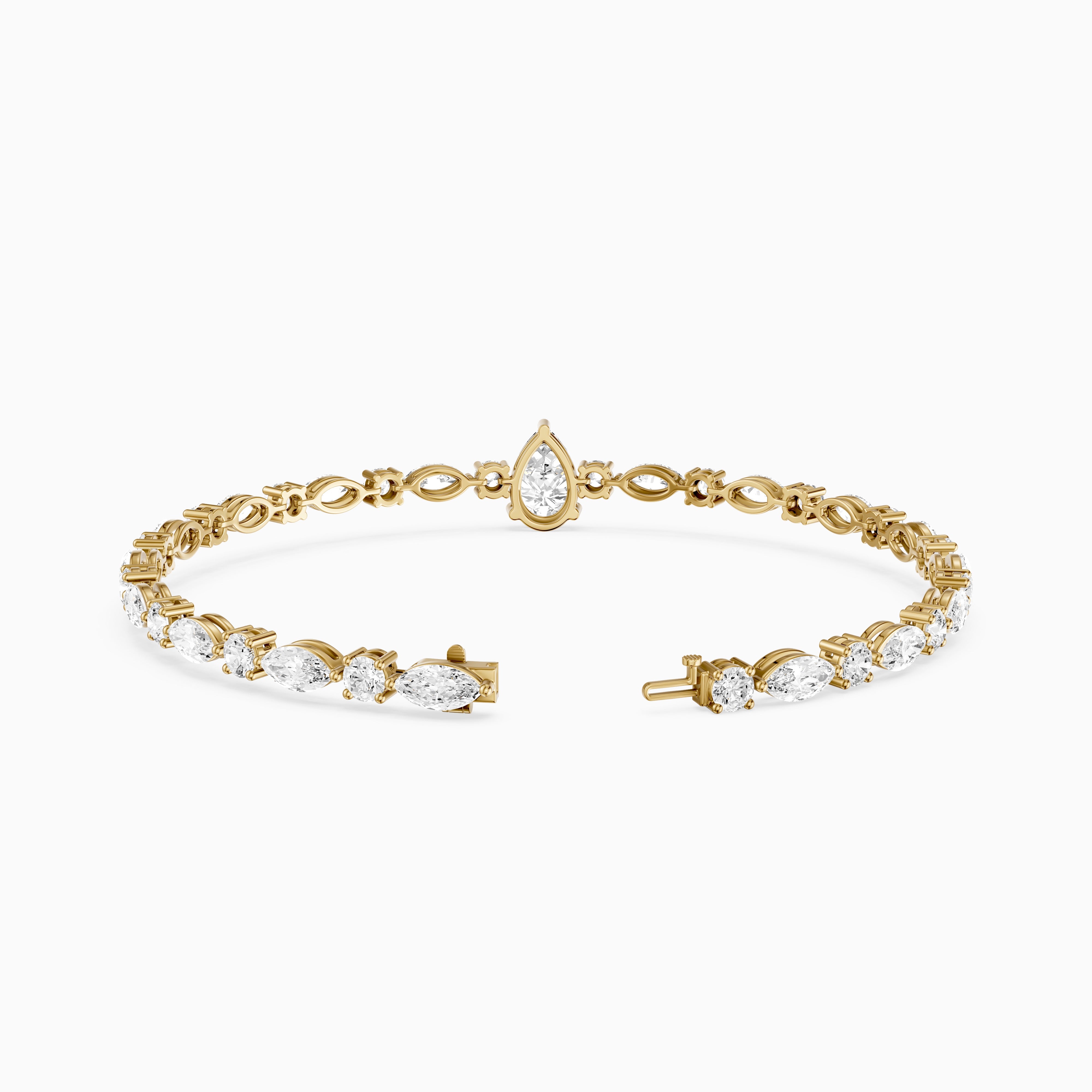 Keira Pear, Marquise and Round Lab Grown Diamond Bracelet