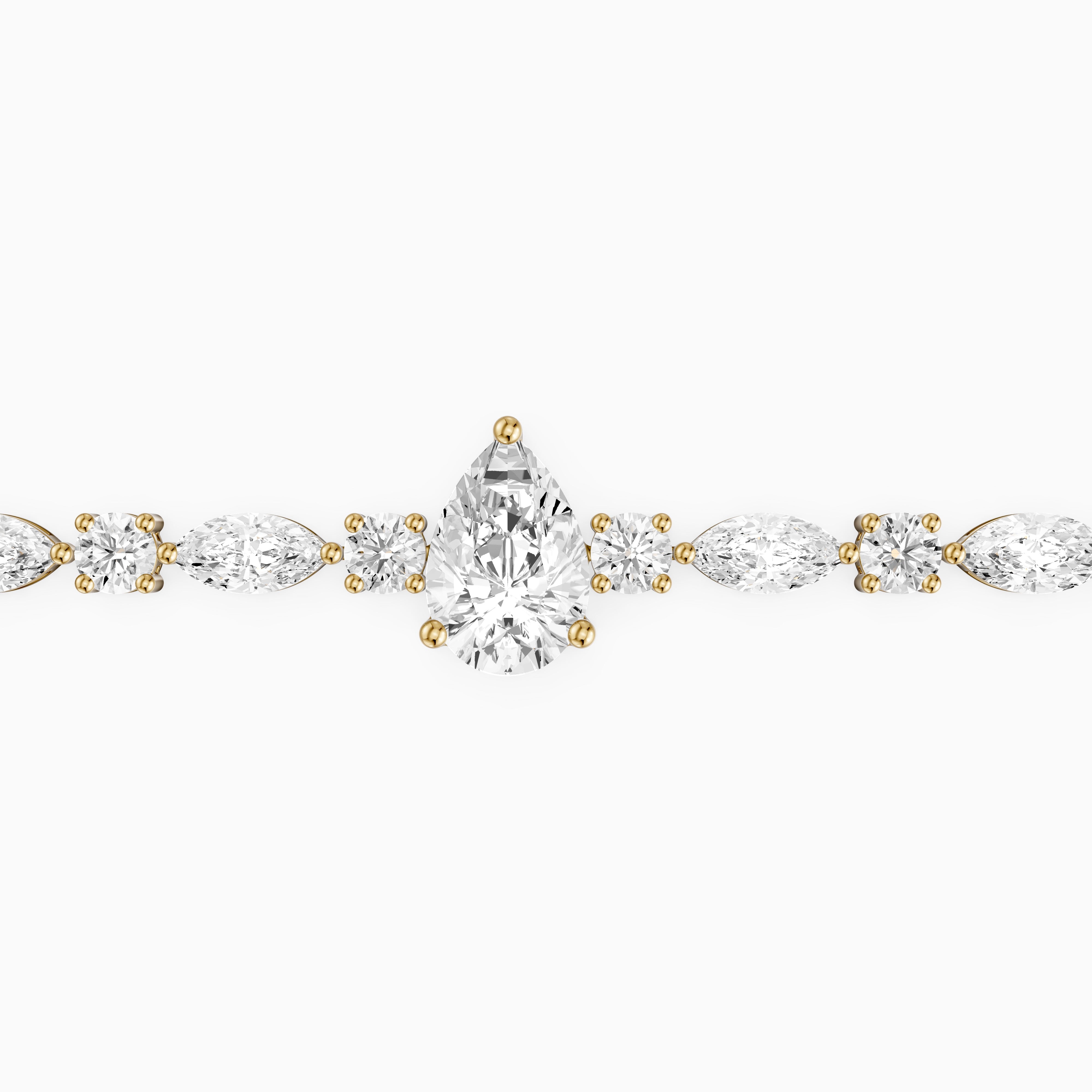 Keira Pear, Marquise and Round Lab Grown Diamond Bracelet