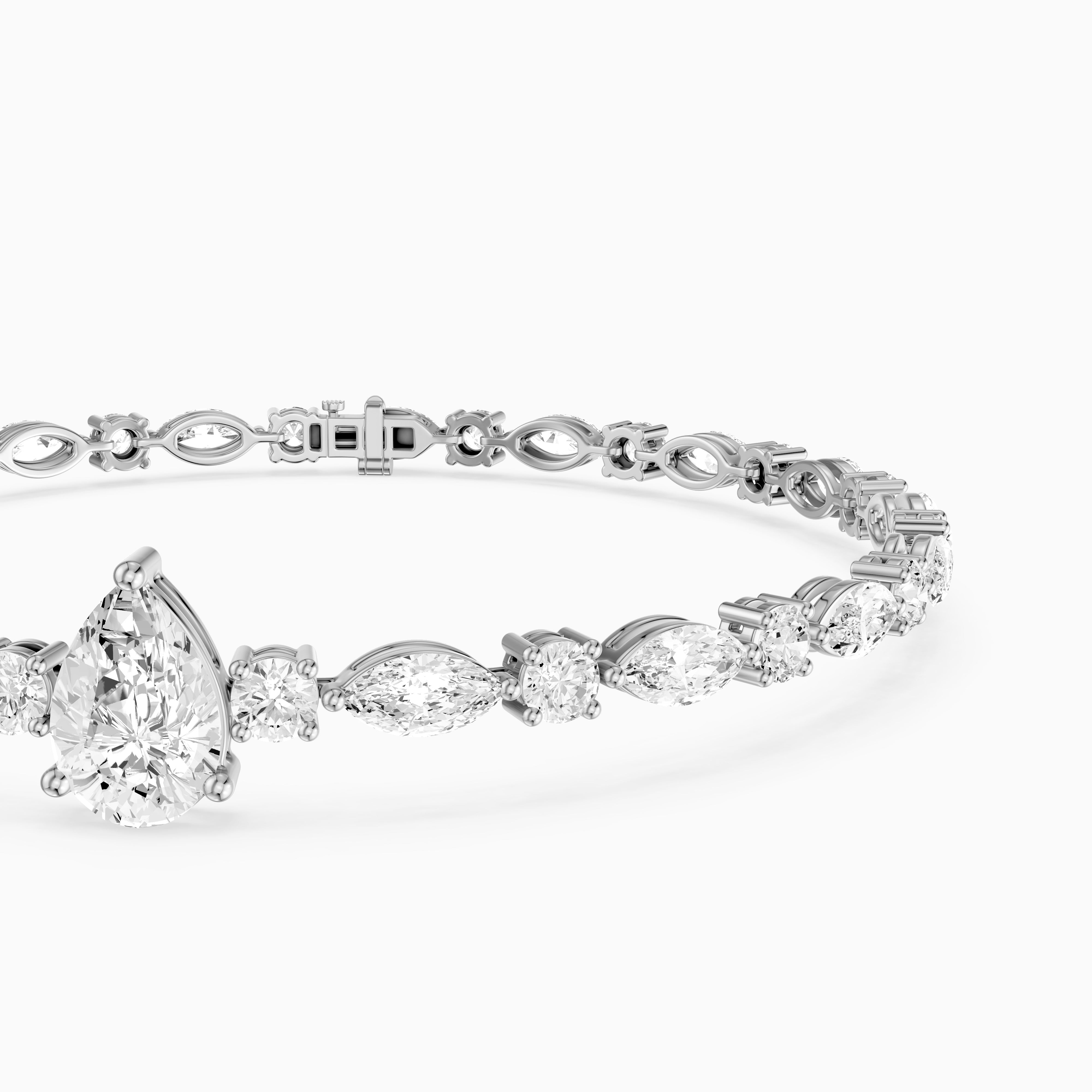 Keira Pear, Marquise and Round Lab Grown Diamond Bracelet