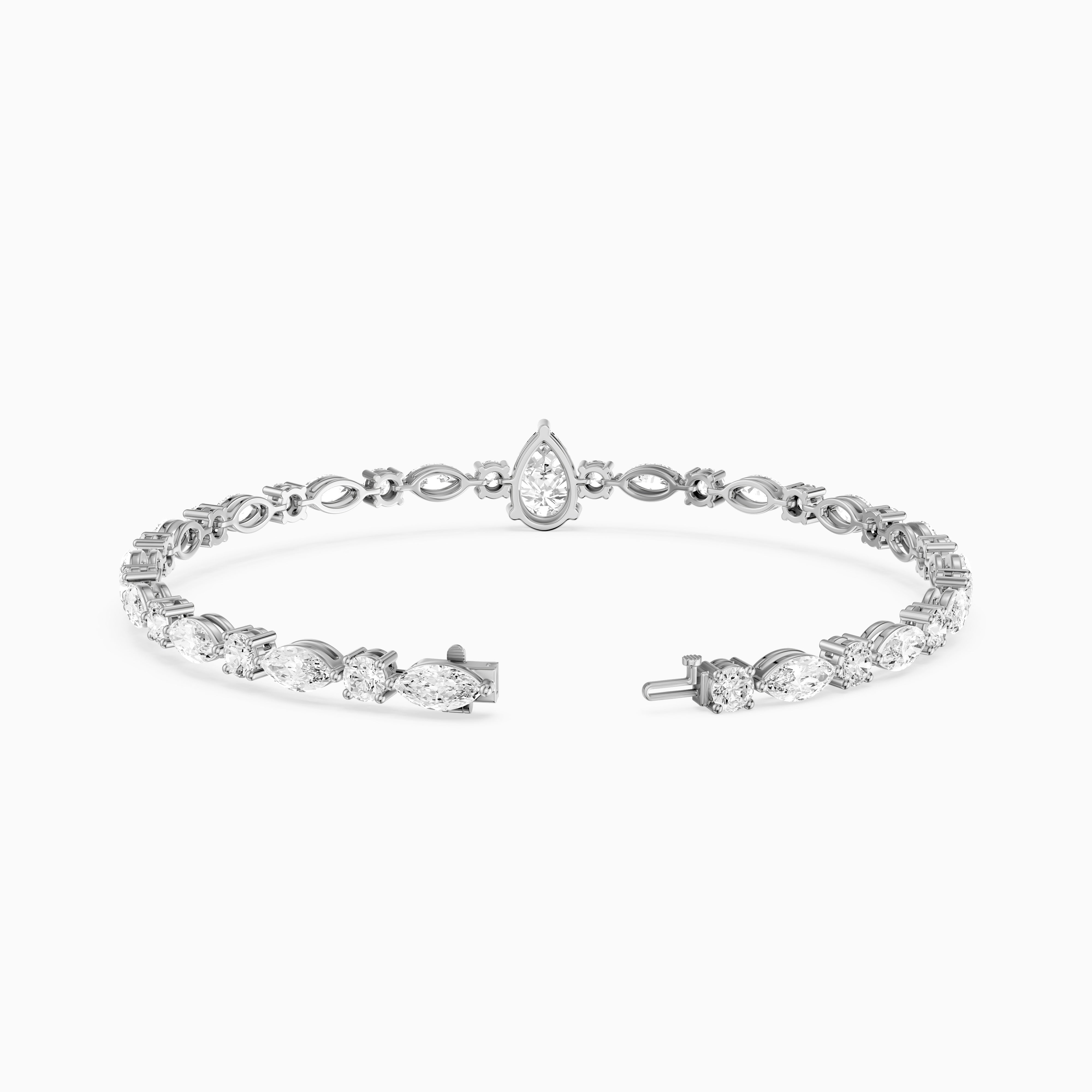 Keira Pear, Marquise and Round Lab Grown Diamond Bracelet
