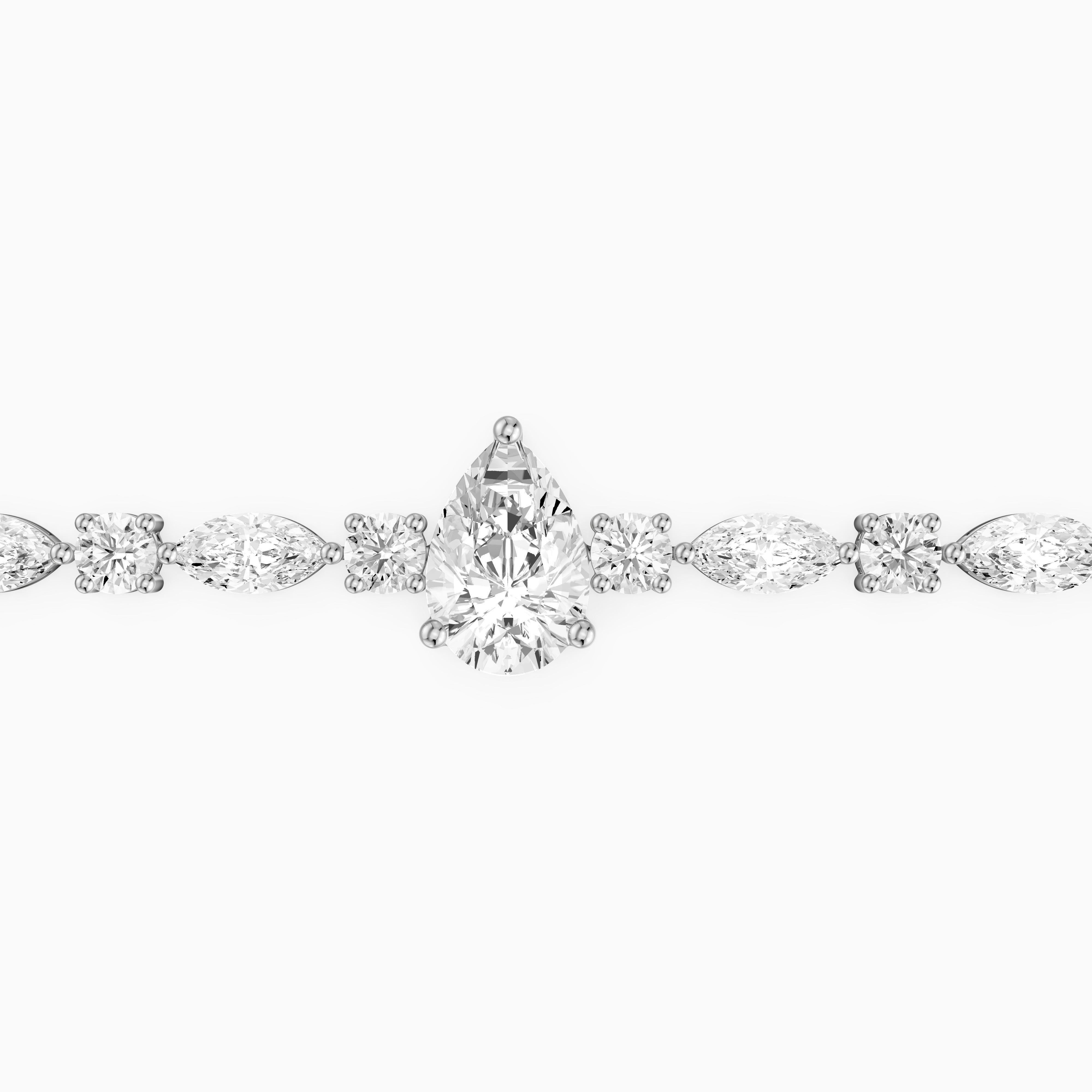 Keira Pear, Marquise and Round Lab Grown Diamond Bracelet