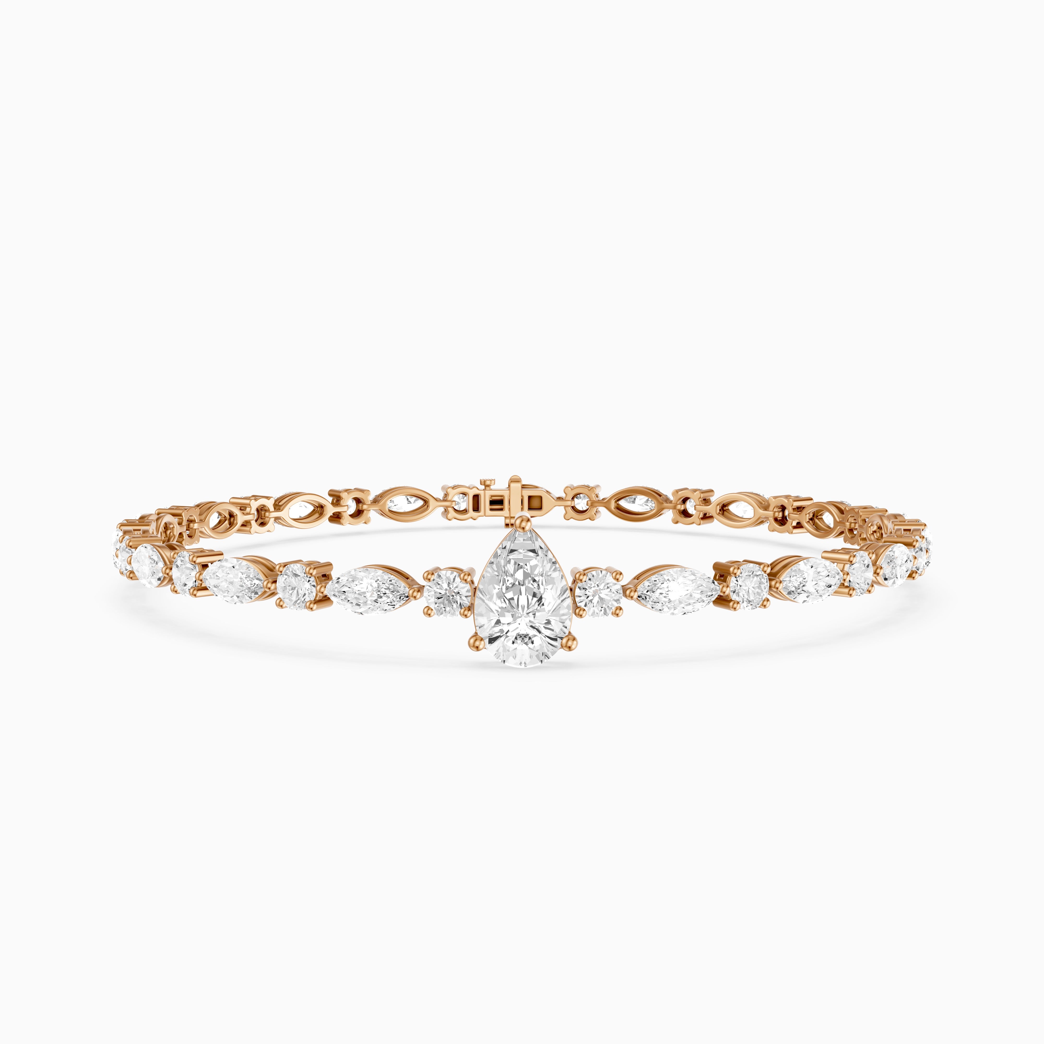 Keira Pear, Marquise and Round Lab Grown Diamond Bracelet