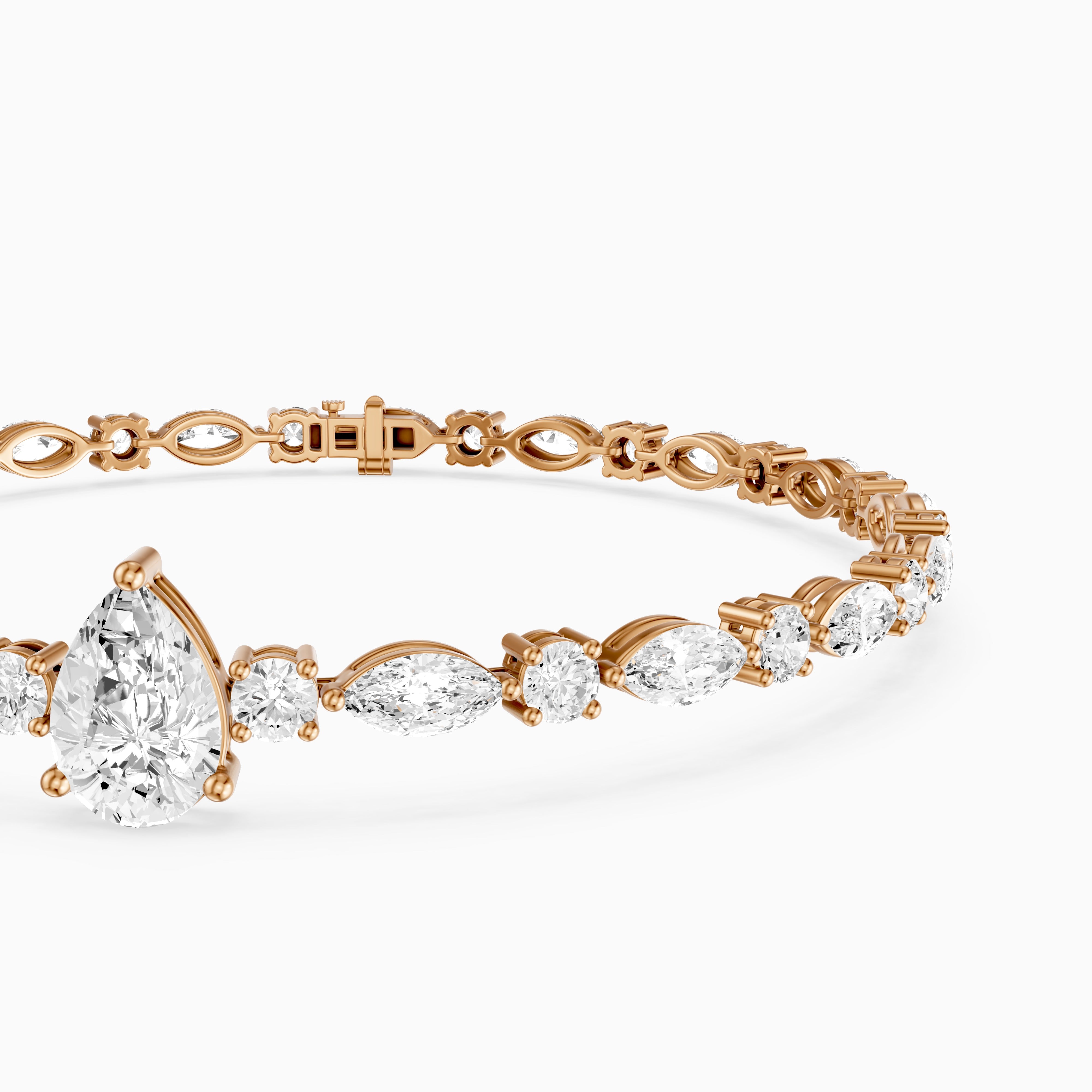Keira Pear, Marquise and Round Lab Grown Diamond Bracelet