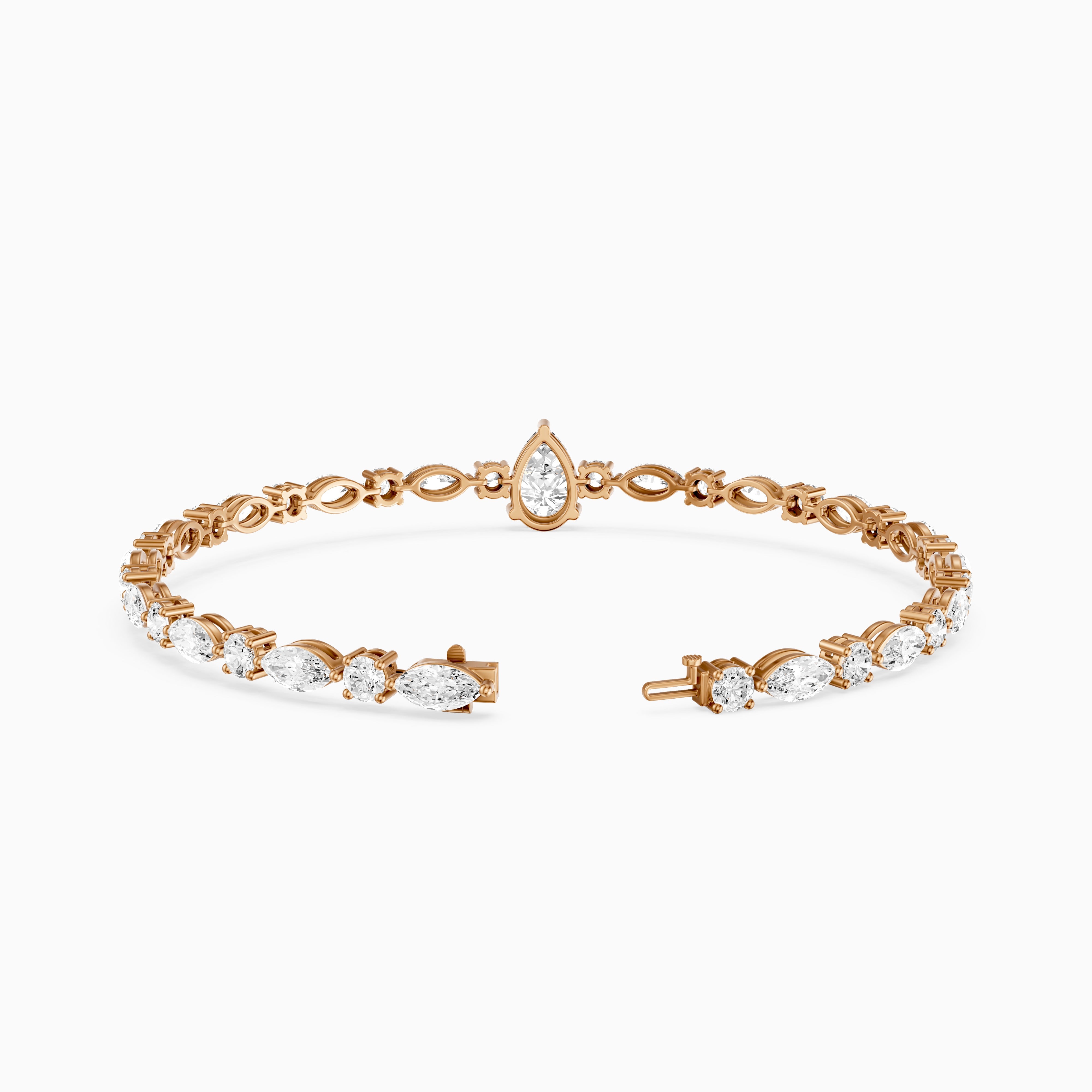 Keira Pear, Marquise and Round Lab Grown Diamond Bracelet