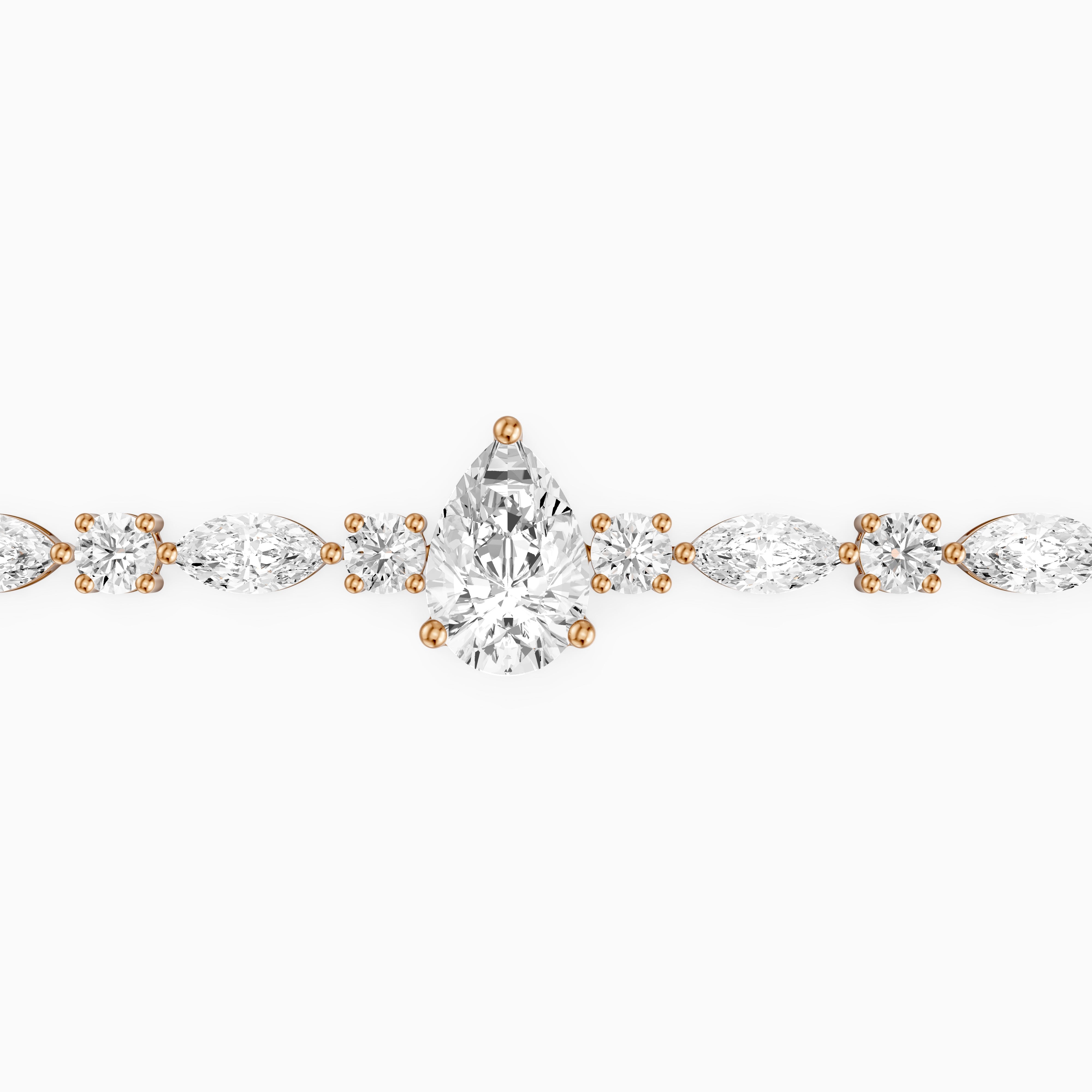 Keira Pear, Marquise and Round Lab Grown Diamond Bracelet