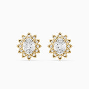 Zaira Oval Shape Lab Grown Diamond Vintage Halo Earrings