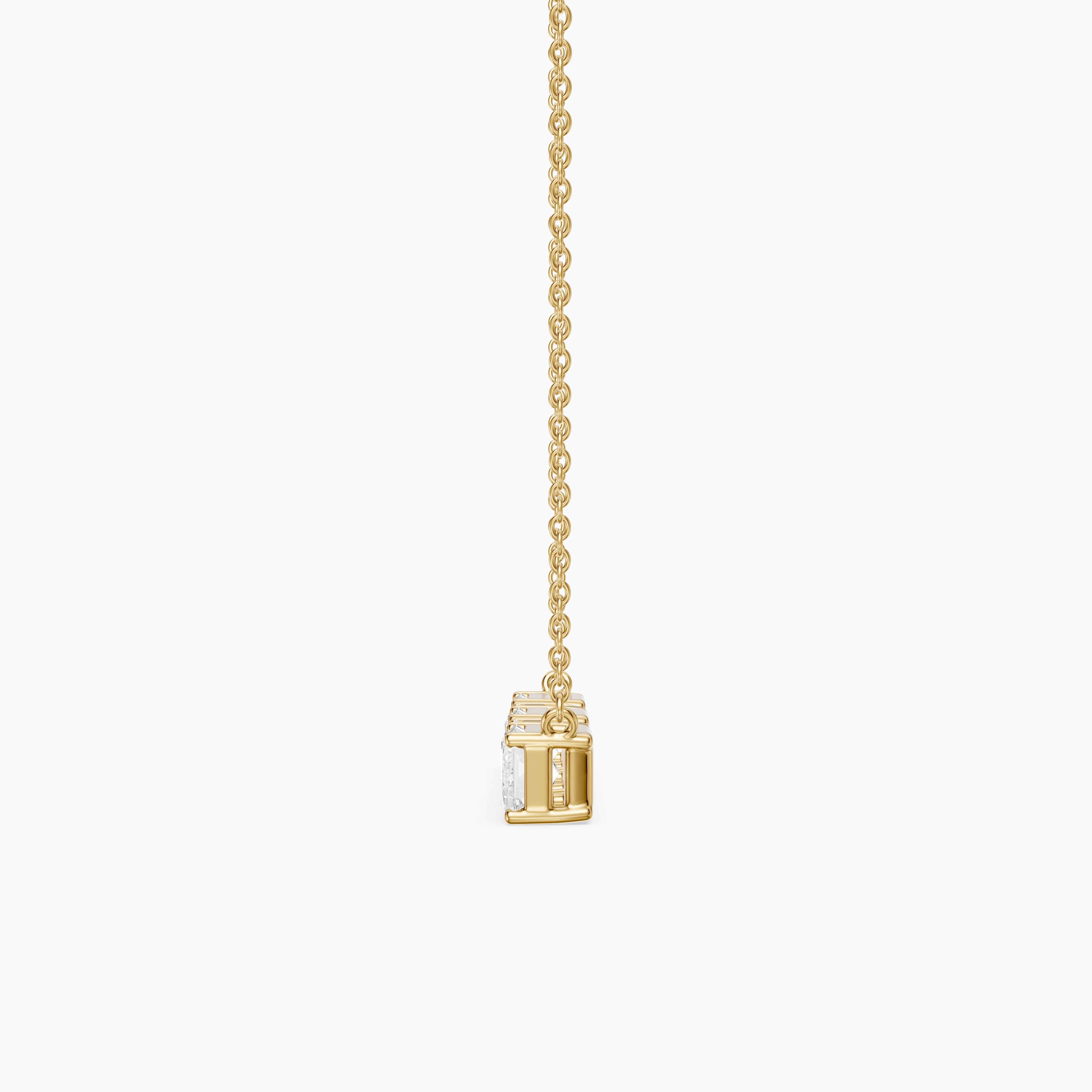 Gabriela Emerald and Round Lab Grown Diamond Bar Necklace