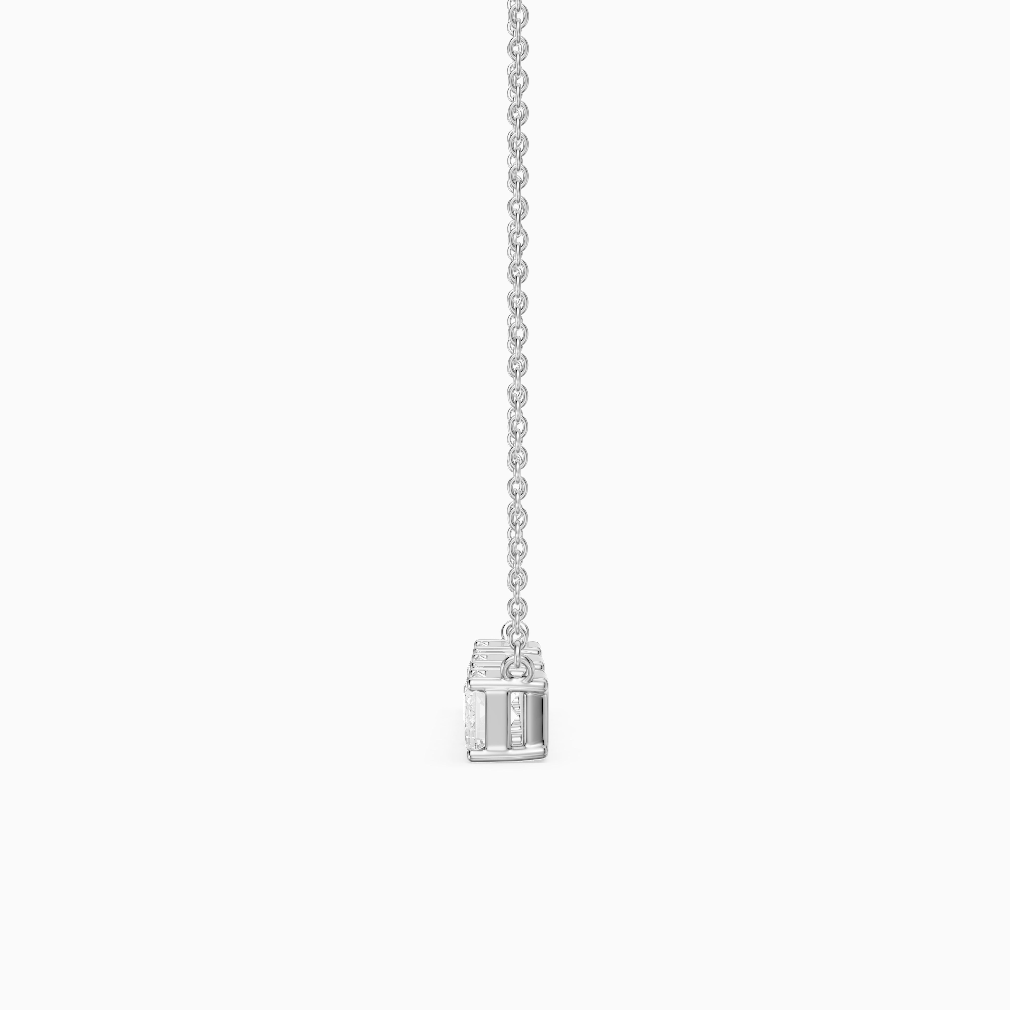 Gabriela Emerald and Round Lab Grown Diamond Bar Necklace