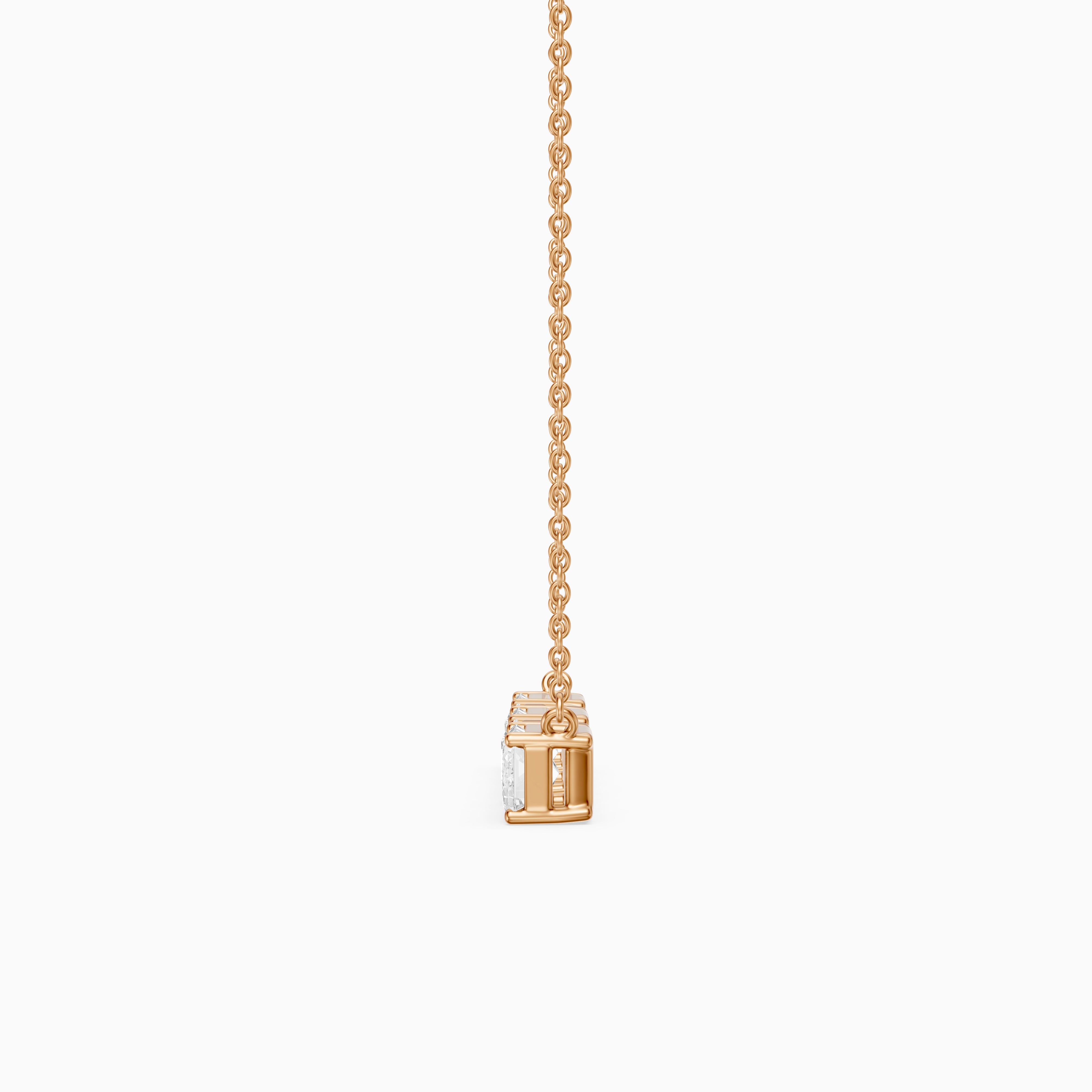 Gabriela Emerald and Round Lab Grown Diamond Bar Necklace