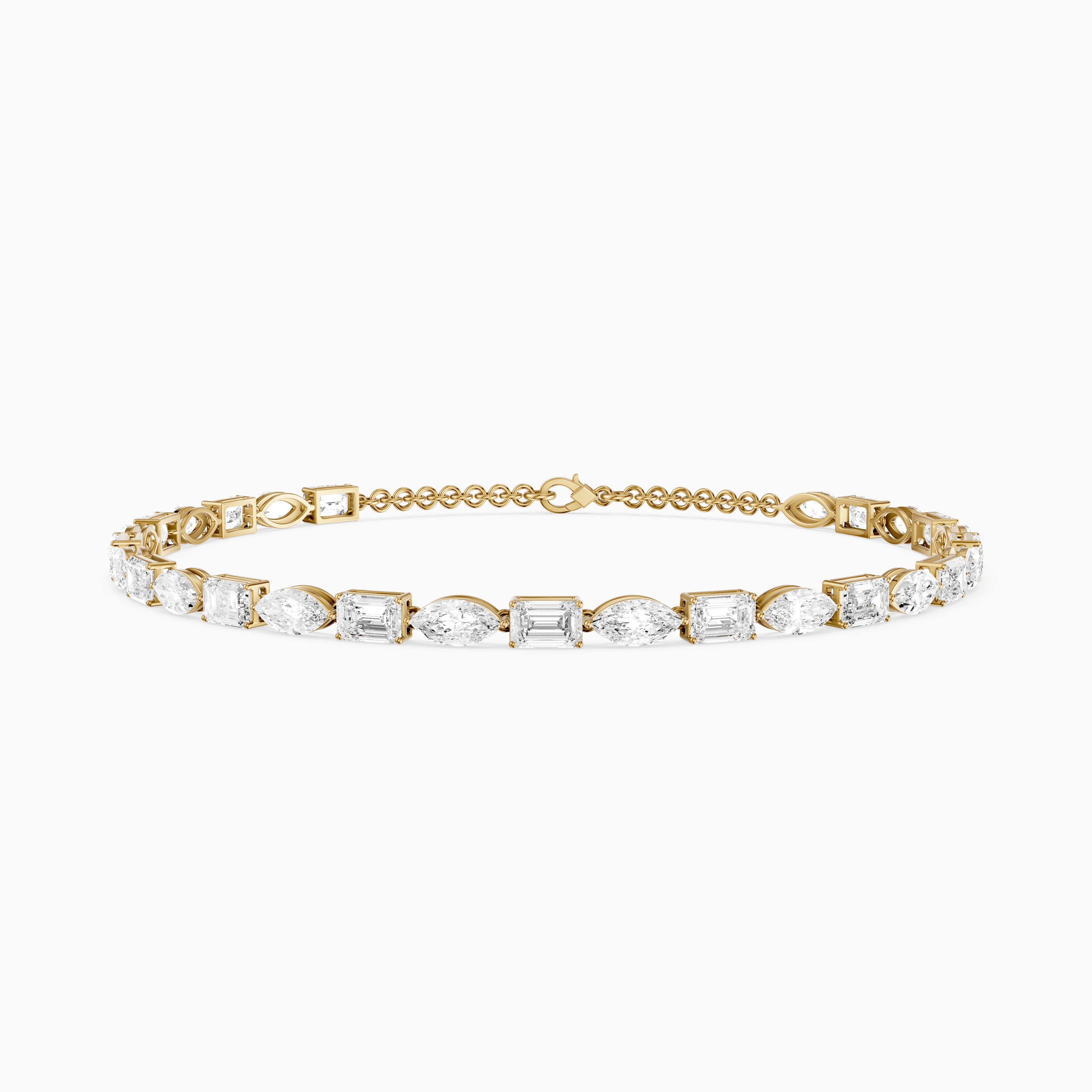 Winnie Alternating Marquise and Emerald Cut Lab Grown Diamond Tennis Bracelet