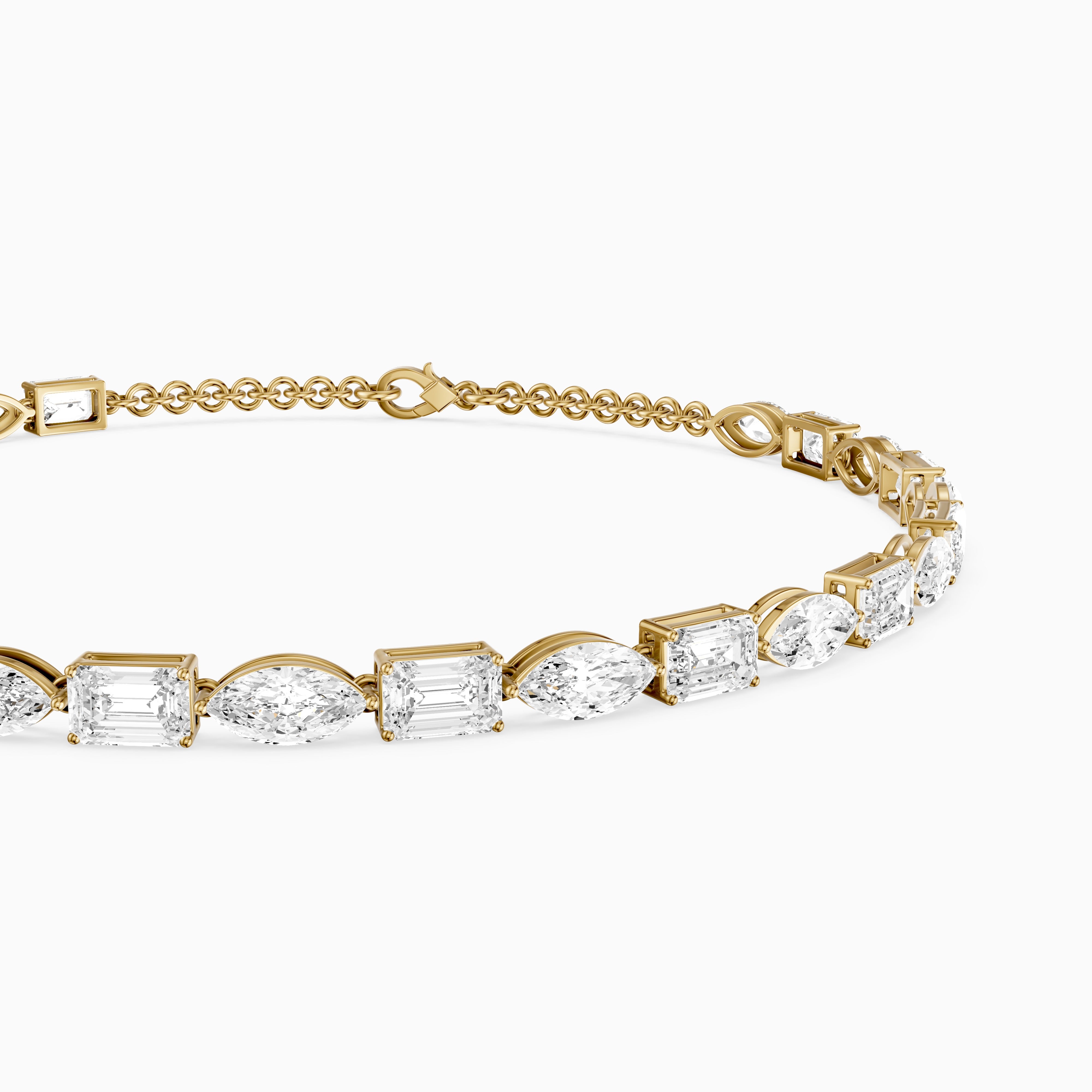 Winnie Alternating Marquise and Emerald Cut Lab Grown Diamond Tennis Bracelet