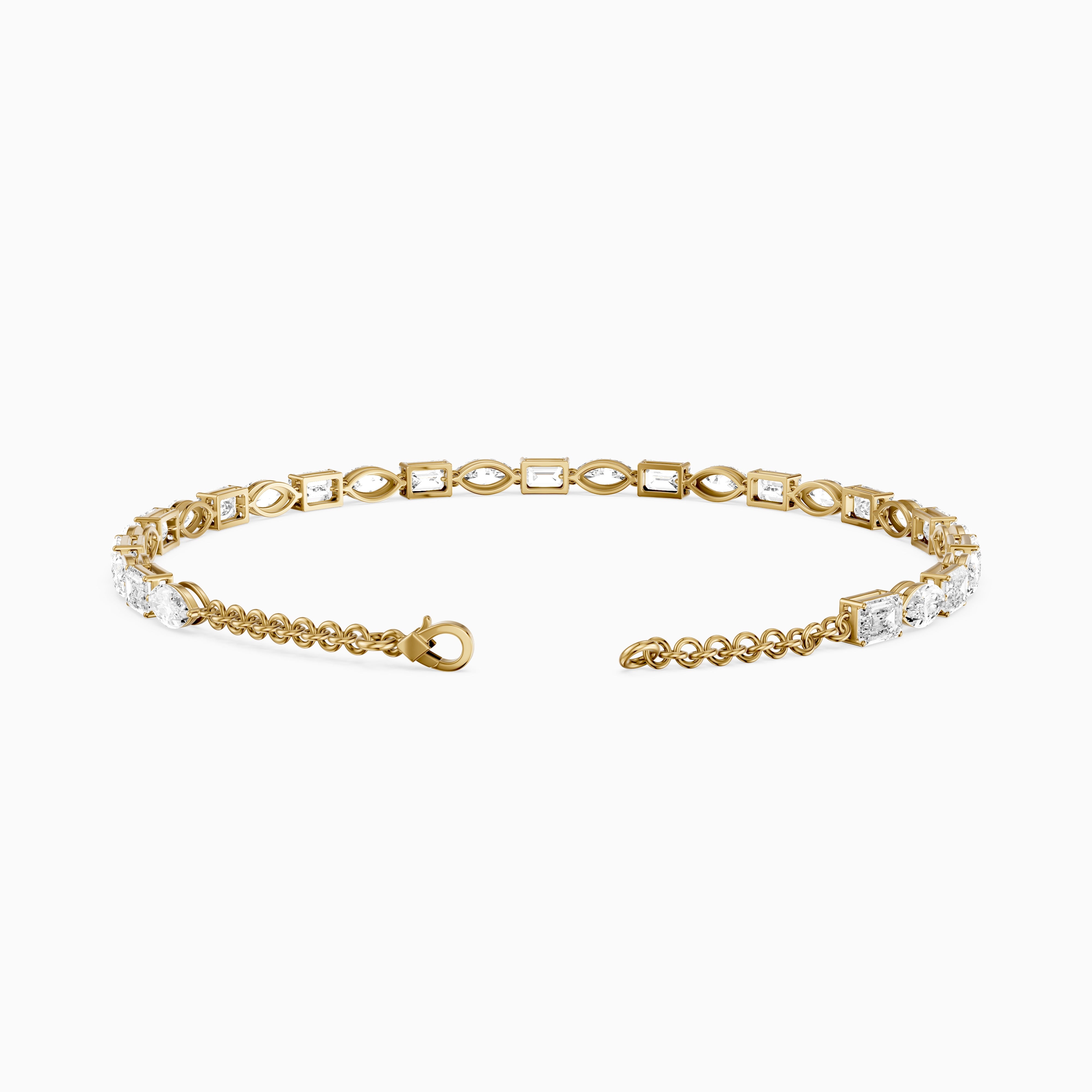 Winnie Alternating Marquise and Emerald Cut Lab Grown Diamond Tennis Bracelet
