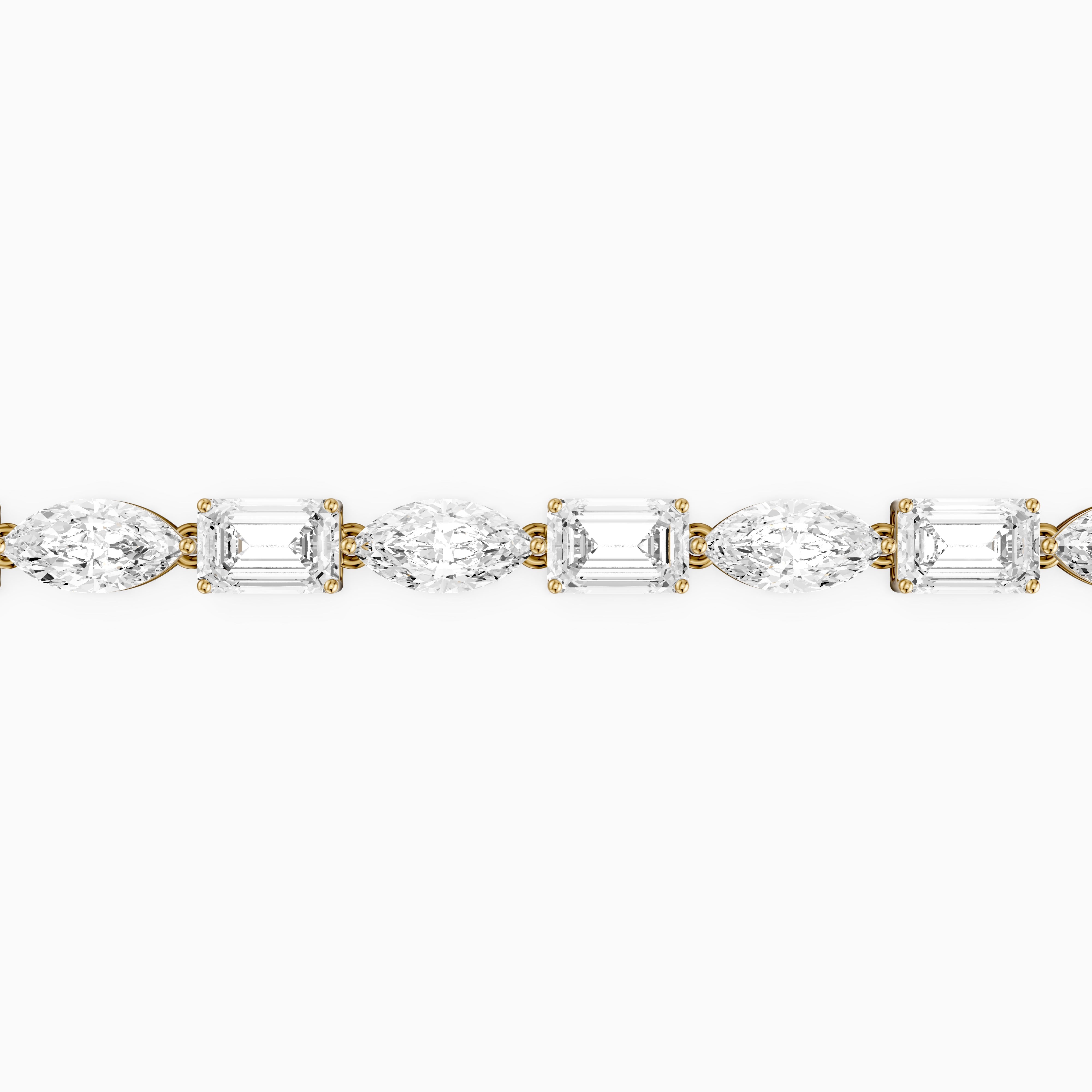 Winnie Alternating Marquise and Emerald Cut Lab Grown Diamond Tennis Bracelet