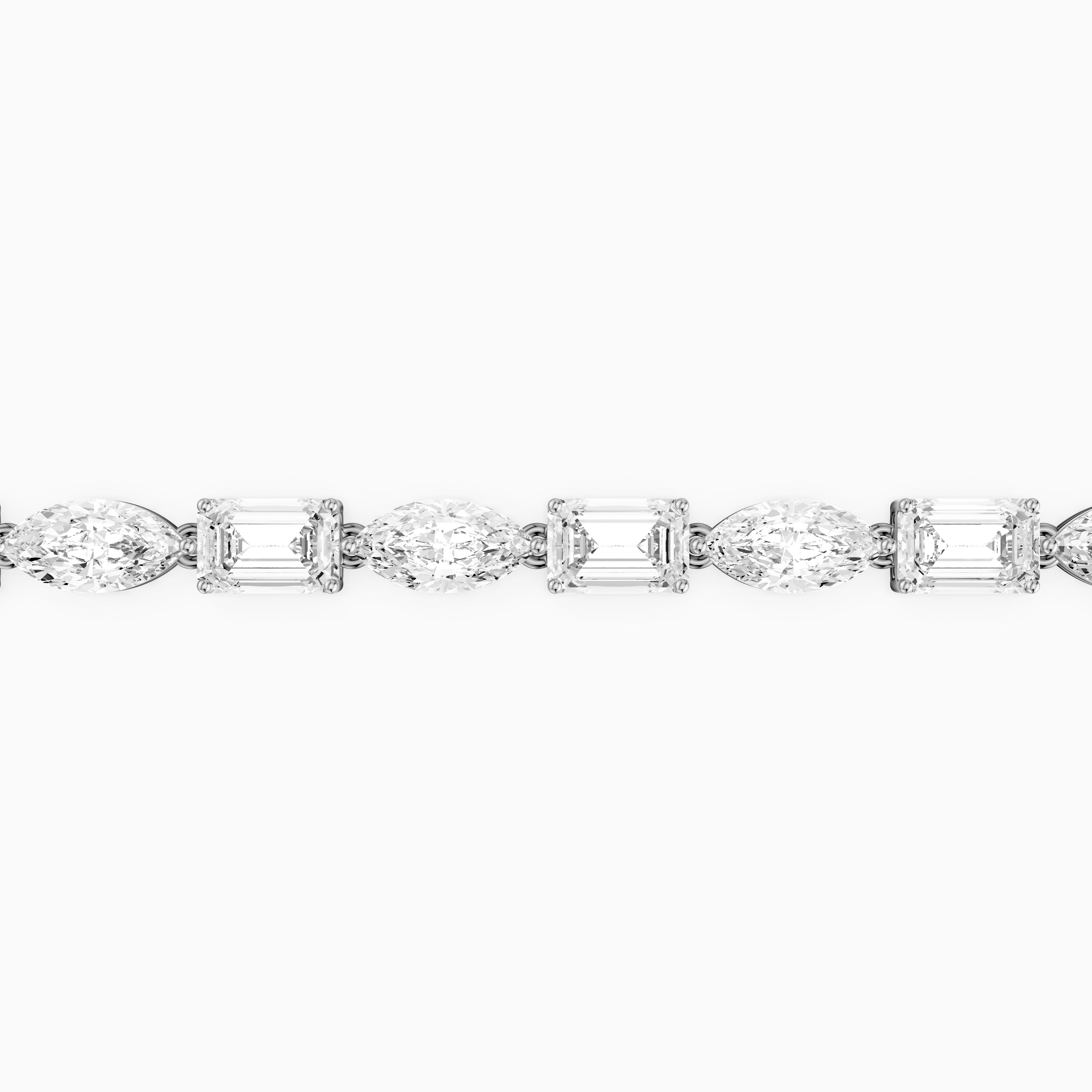 Winnie Alternating Marquise and Emerald Cut Lab Grown Diamond Tennis Bracelet