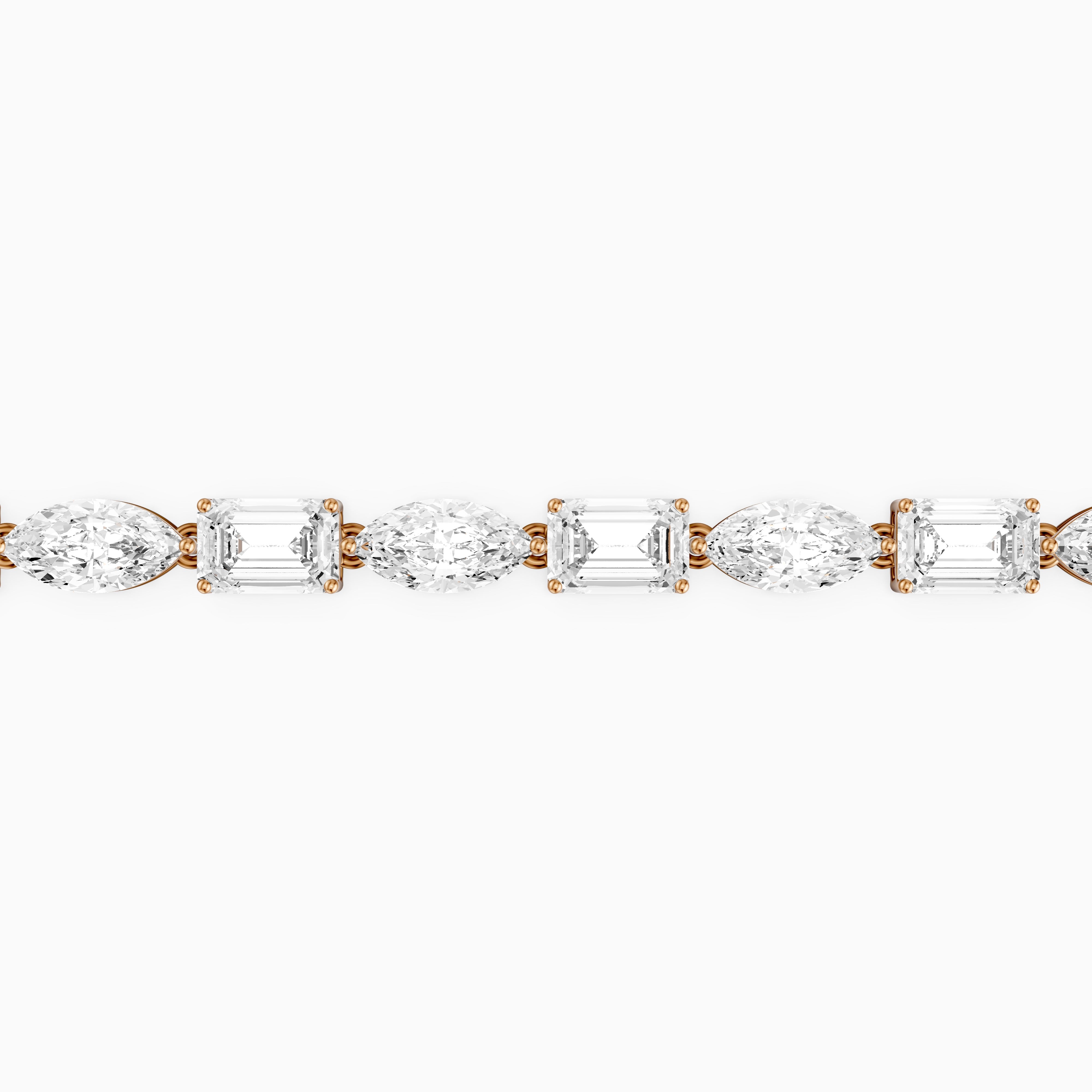 Winnie Alternating Marquise and Emerald Cut Lab Grown Diamond Tennis Bracelet