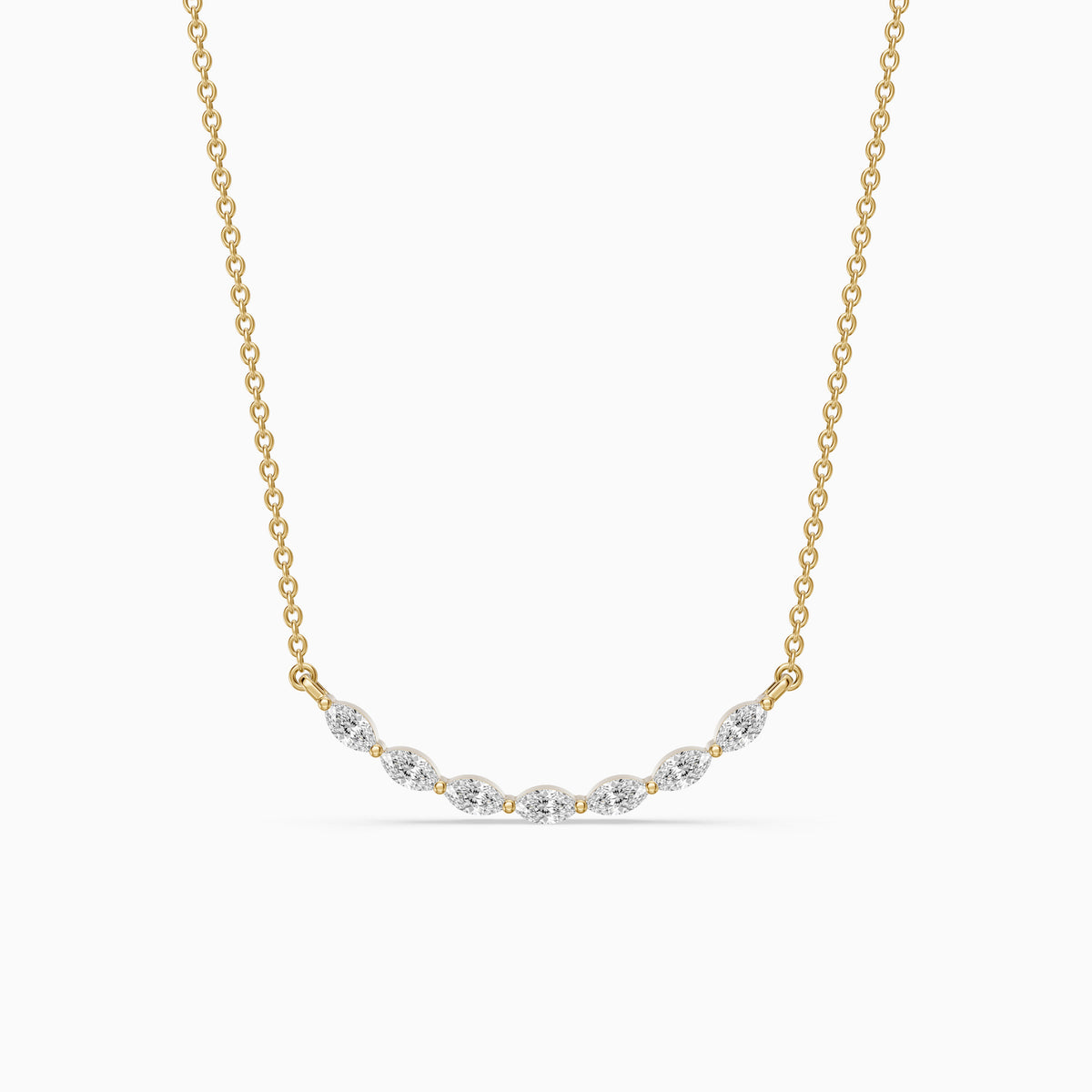Frances Marquise Lab Diamond Bar Curved Necklace