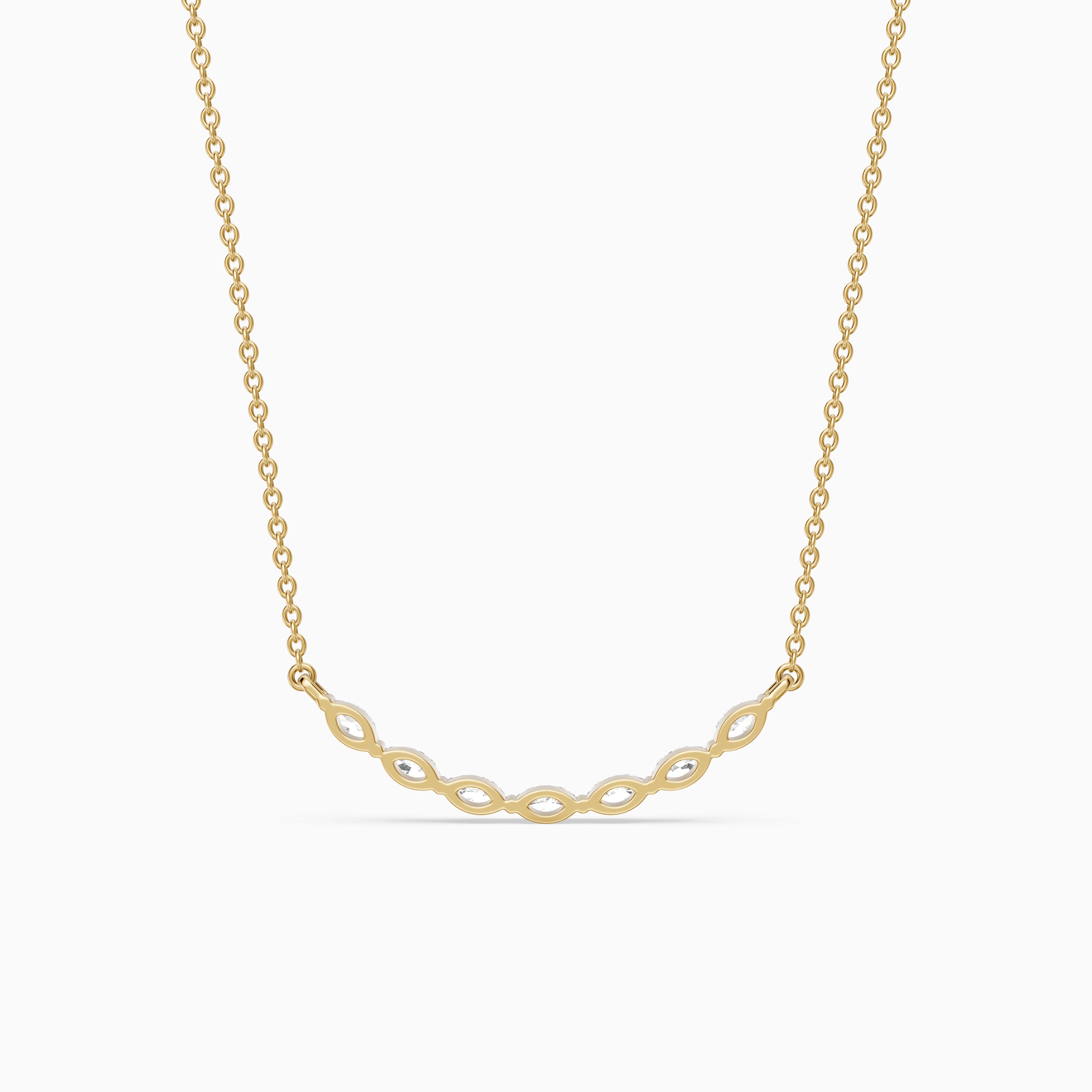 Frances Marquise Lab Diamond Bar Curved Necklace