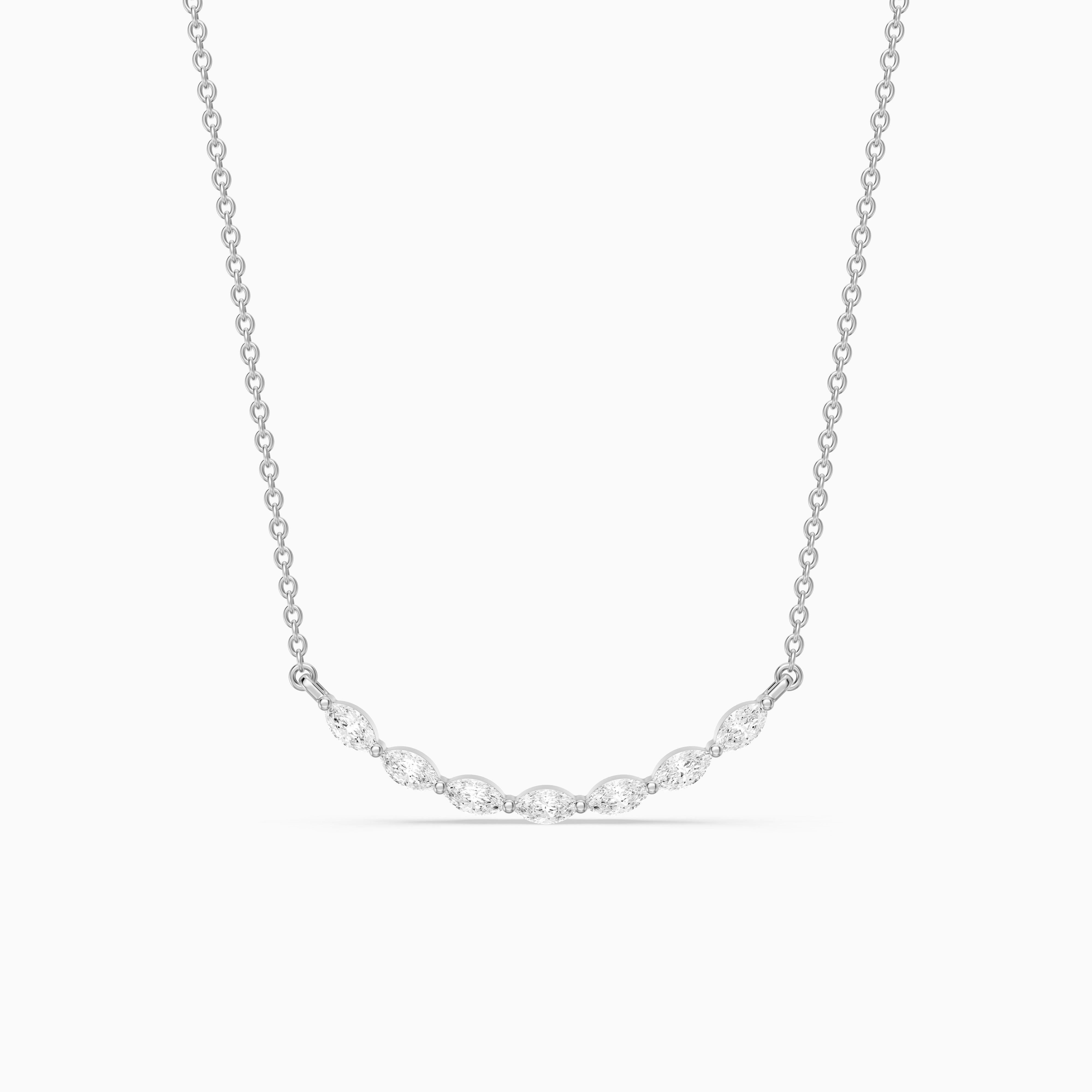 Frances Marquise Lab Diamond Bar Curved Necklace