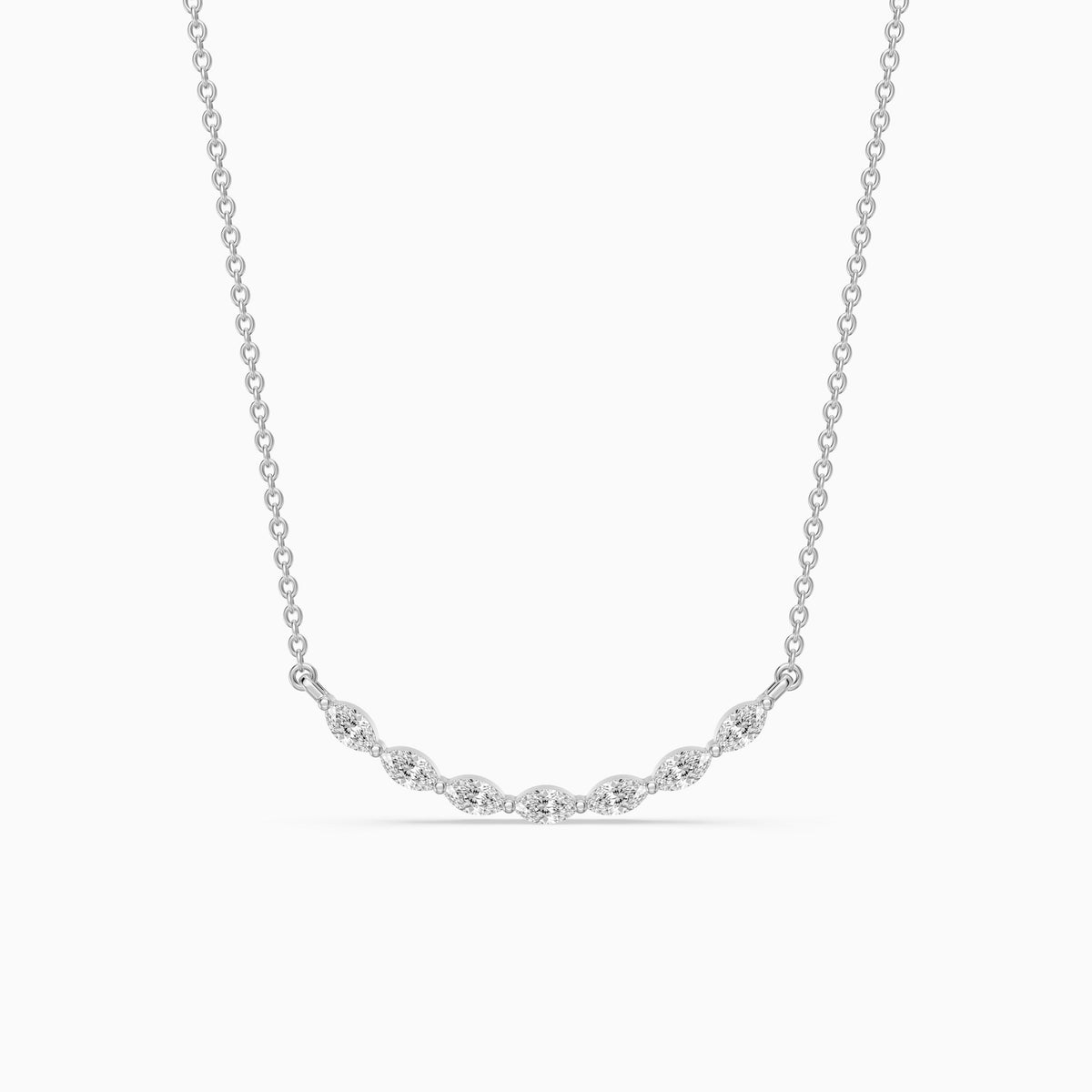 Frances Marquise Lab Diamond Bar Curved Necklace