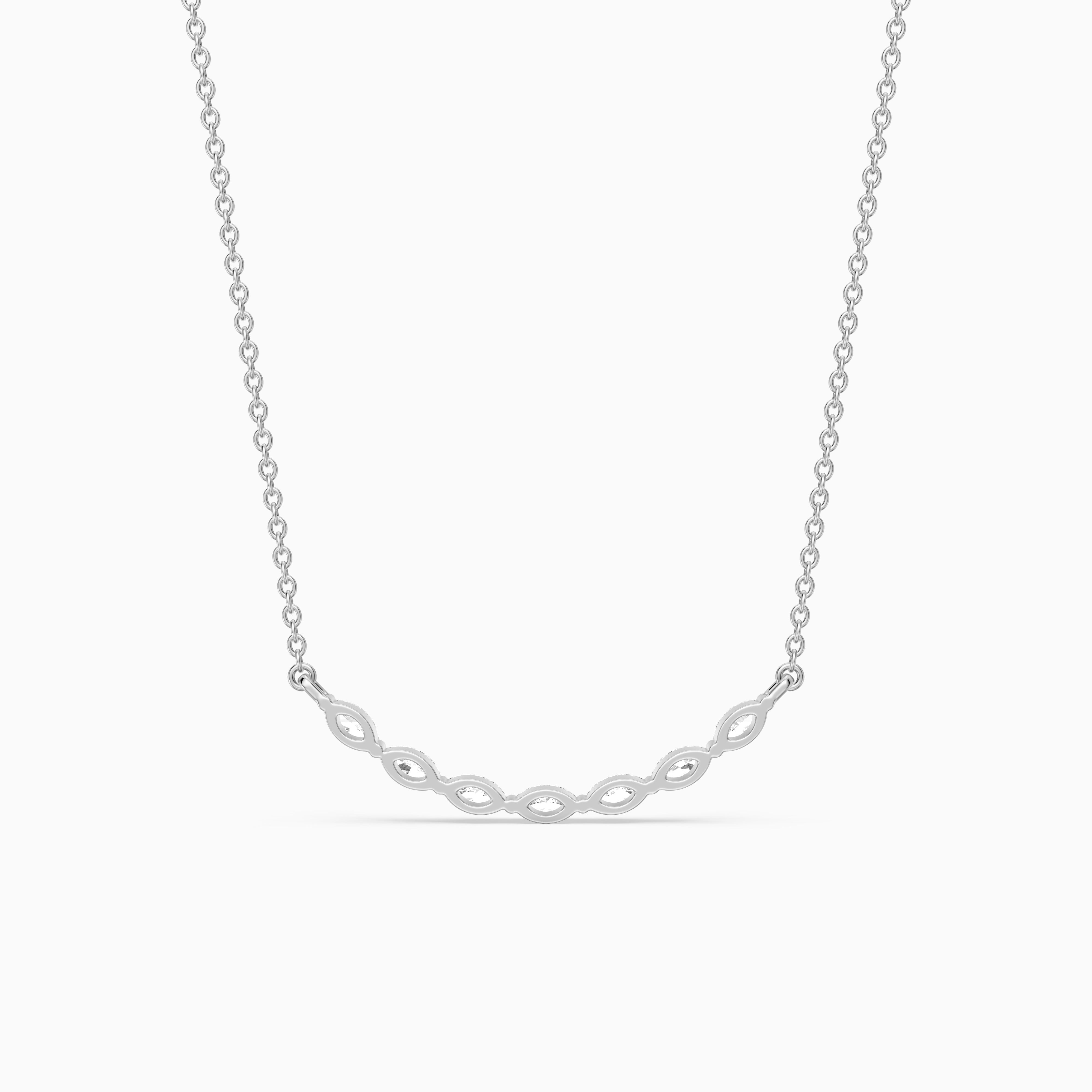 Frances Marquise Lab Diamond Bar Curved Necklace