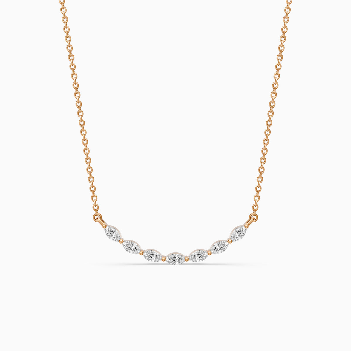 Frances Marquise Lab Diamond Bar Curved Necklace