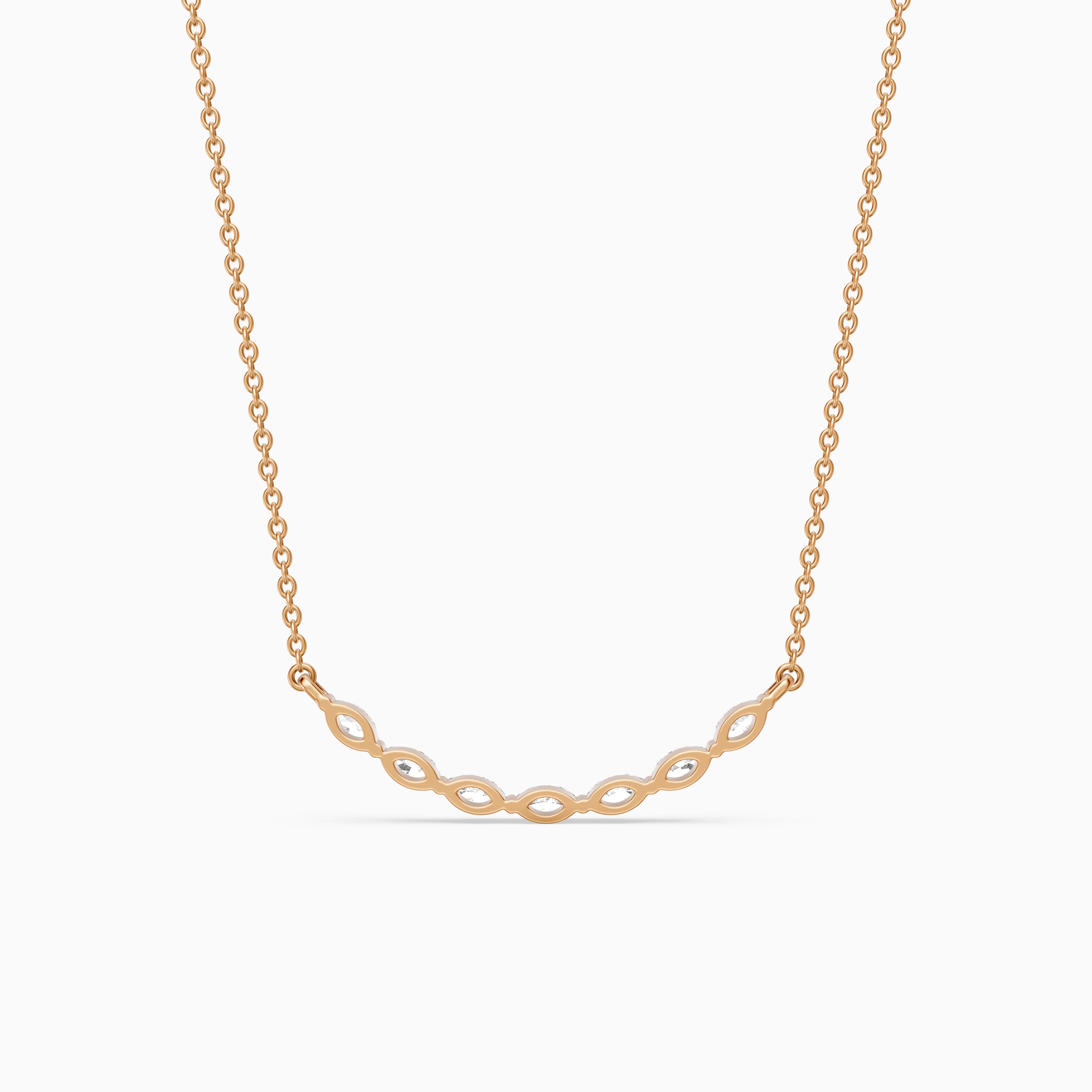Frances Marquise Lab Diamond Bar Curved Necklace