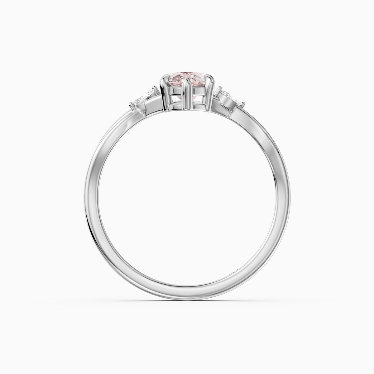 Saffron Marquise Pink Lab Grown Diamond Split Shank Engagement Ring