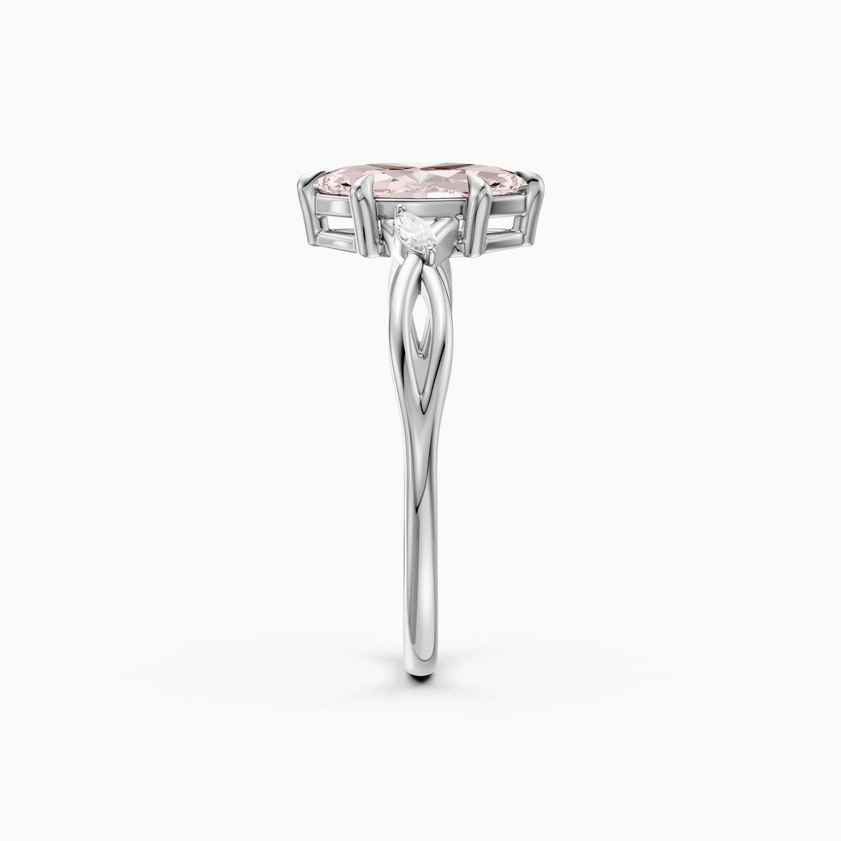 Saffron Marquise Pink Lab Grown Diamond Split Shank Engagement Ring