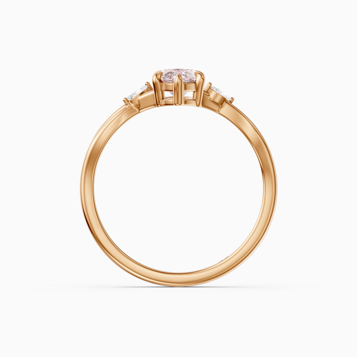 Saffron Marquise Pink Lab Grown Diamond Split Shank Engagement Ring
