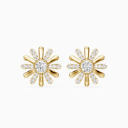 Zaria Round Shape Lab Grown Diamond Daisy Stud Earrings