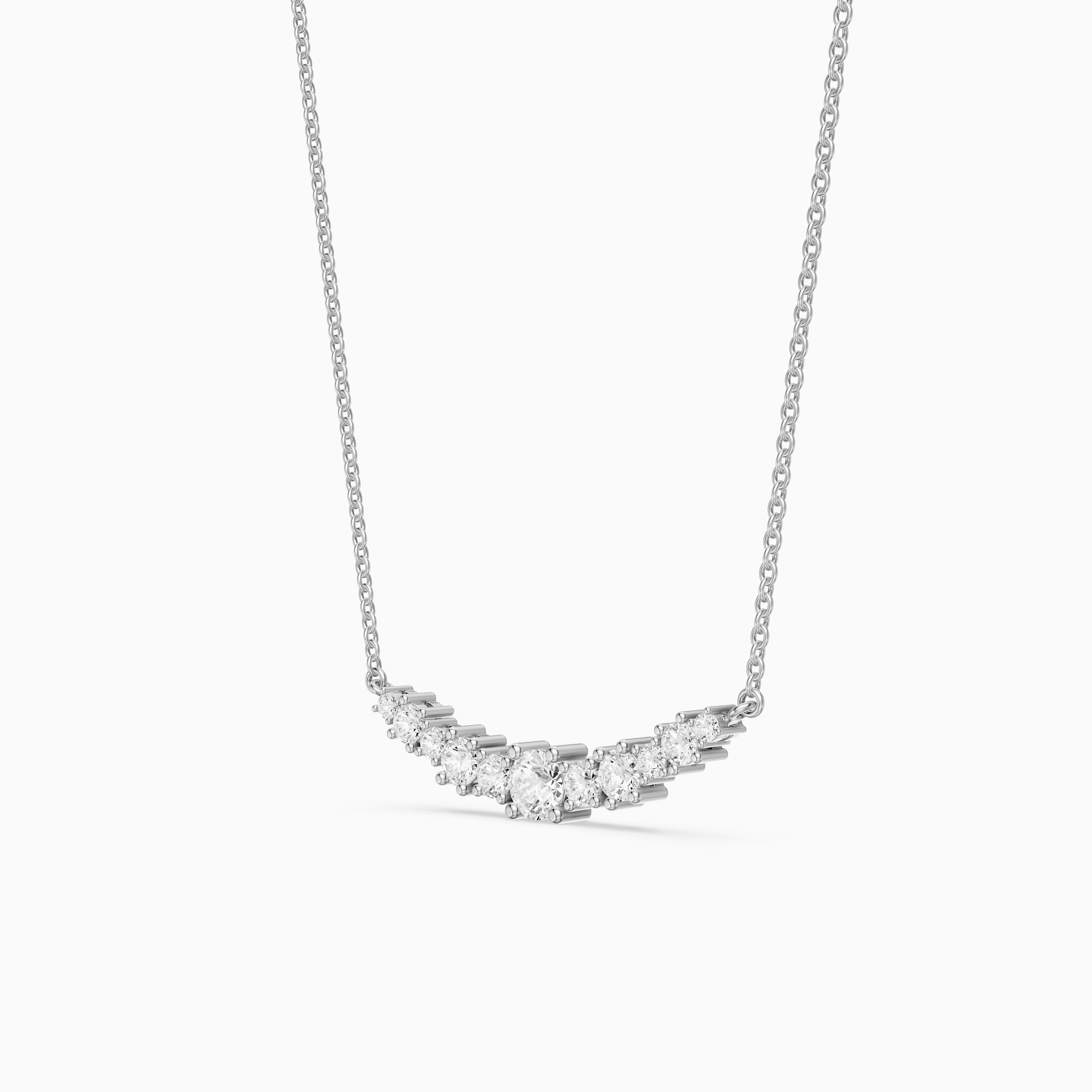 Madisson Graduated Round Lab Grown Diamond Chevron Necklace