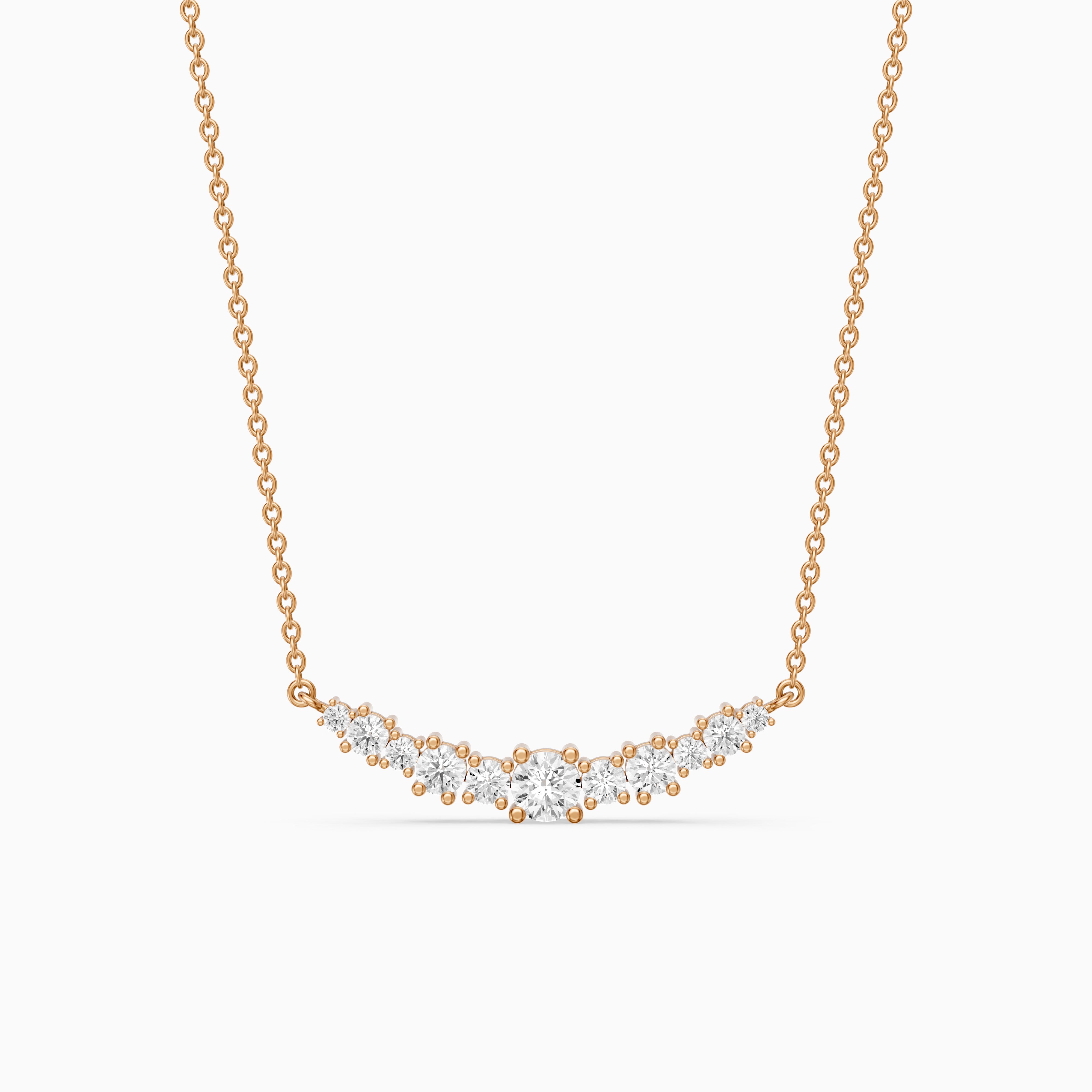Madisson Graduated Round Lab Grown Diamond Chevron Necklace